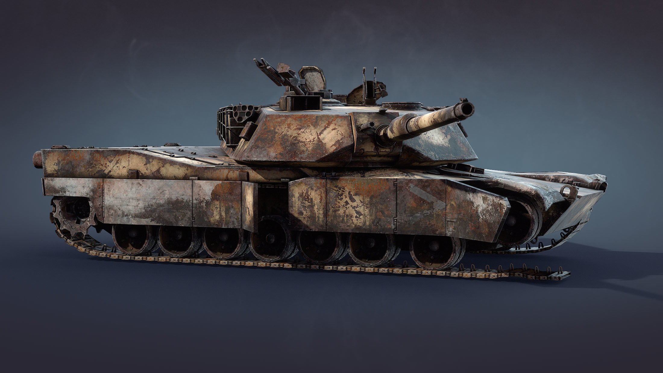 3D model Destroyed tank M1A1 Abrams VR / AR / lowpoly CGTrader