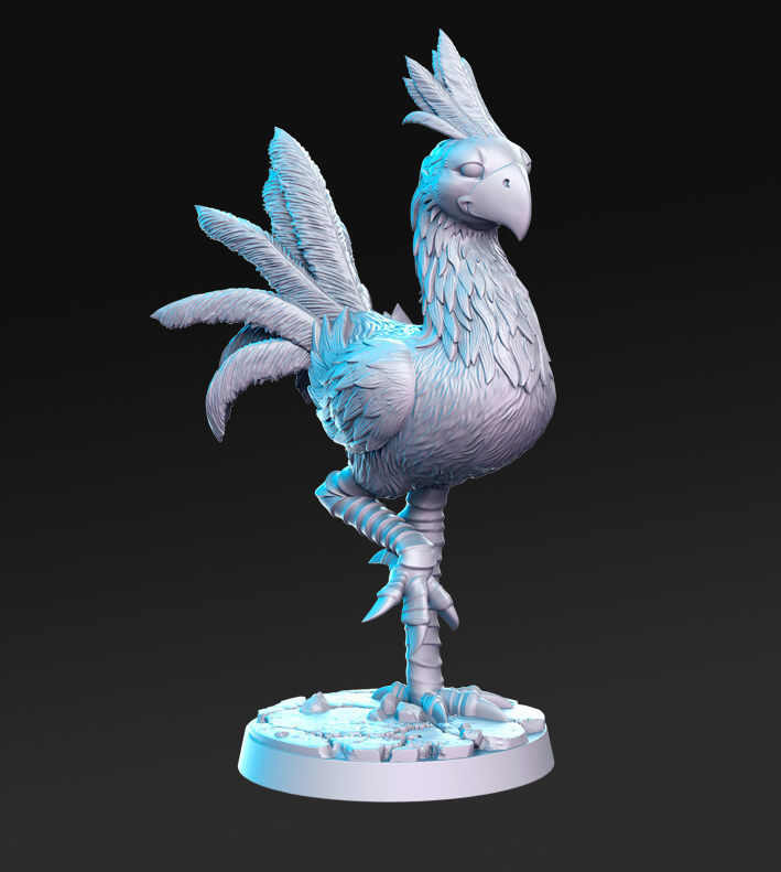 Chocobo Raising Leg Final Fantasy 32mm Presupported 3D model 3D printable CGTrader