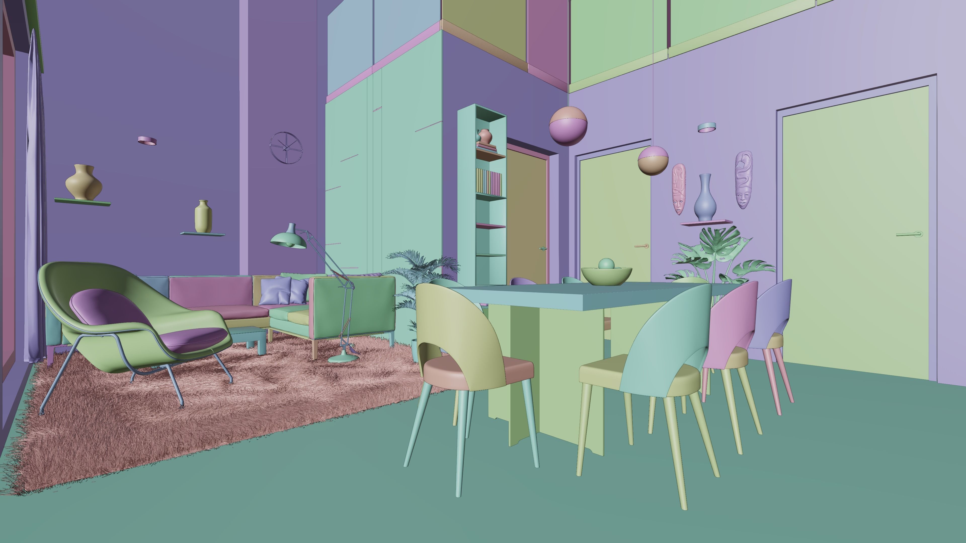 Room interior blender file 3D model CGTrader