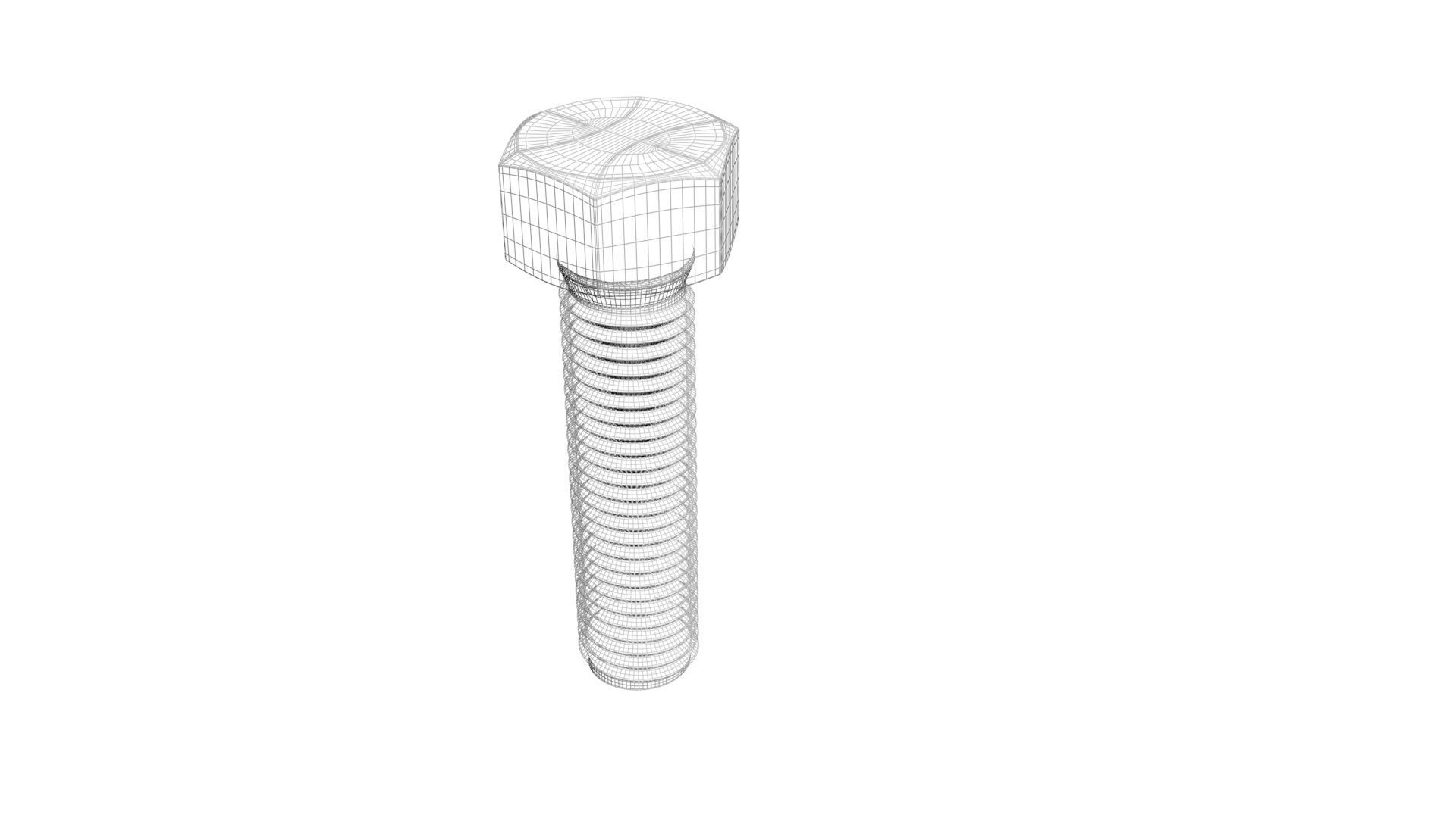 Hex Head and Bolt Nut 3D model | CGTrader