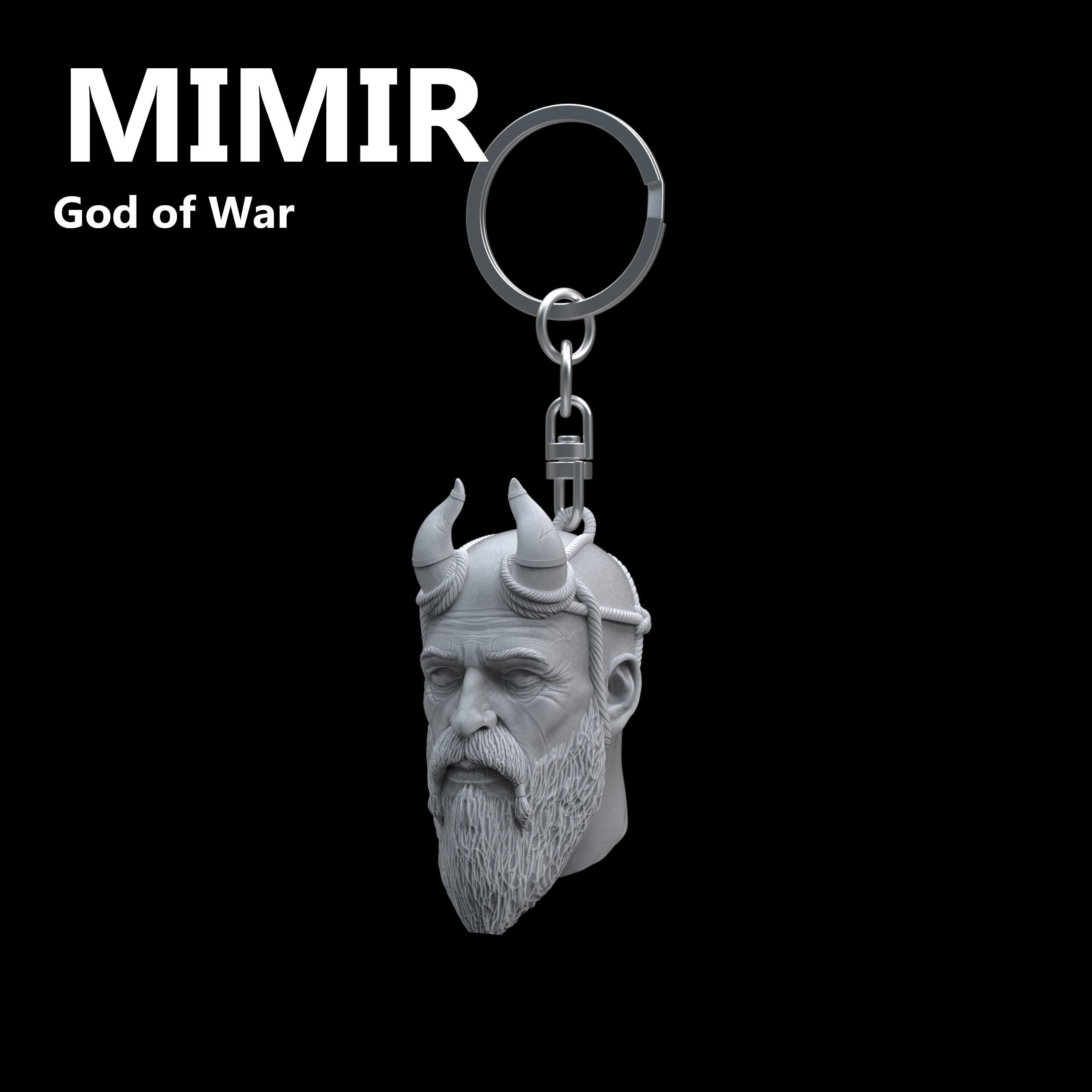 Mimir head keychain God of War 3D model 3D printable CGTrader