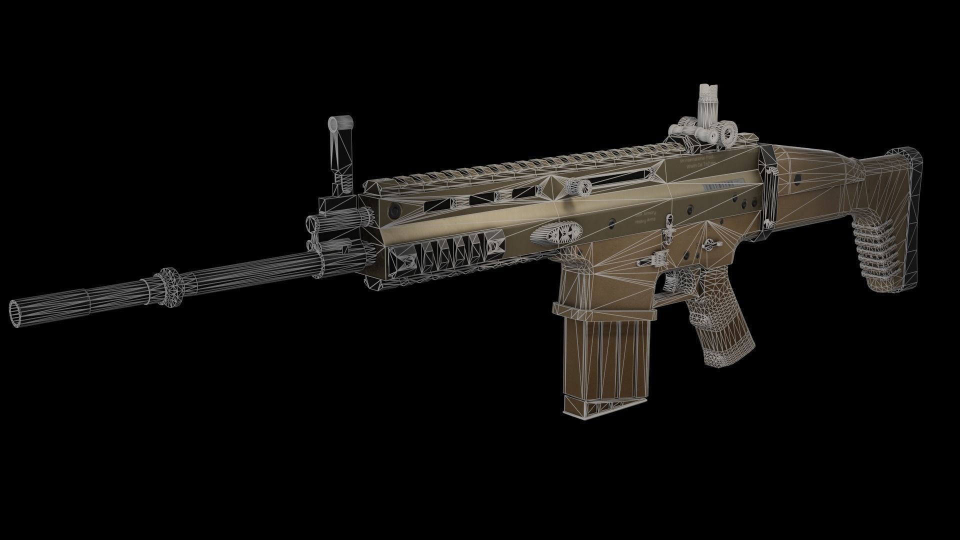3D model Wraith tan rifle VR / AR / low-poly | CGTrader