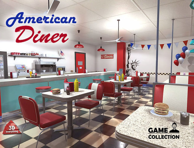 3D model American Diner VR / AR / lowpoly CGTrader