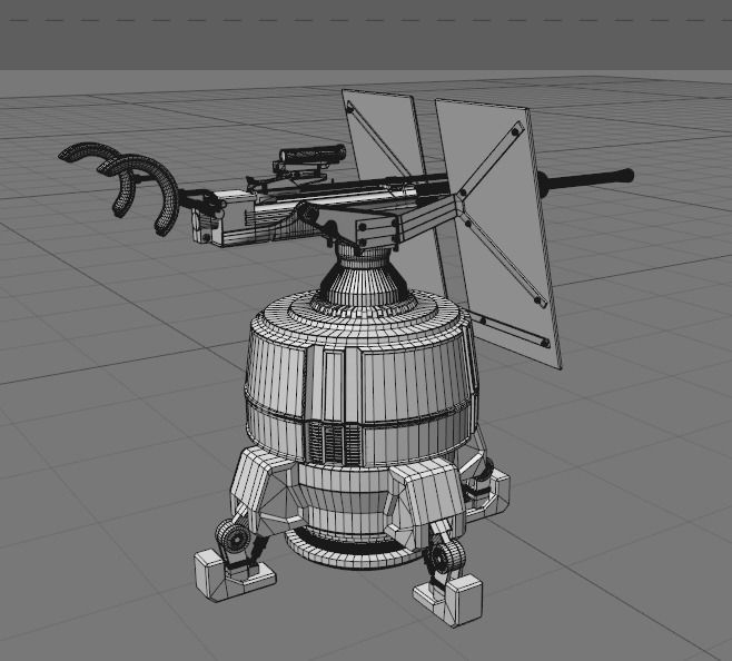 Turret machine gun high poly 3D model 3D model CGTrader