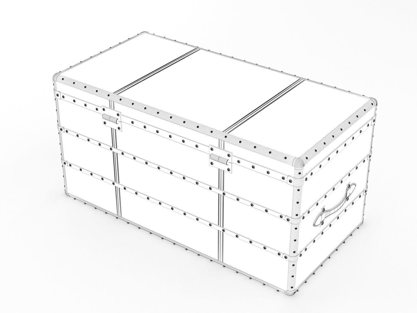 Leather Storage Chest 3D model CGTrader