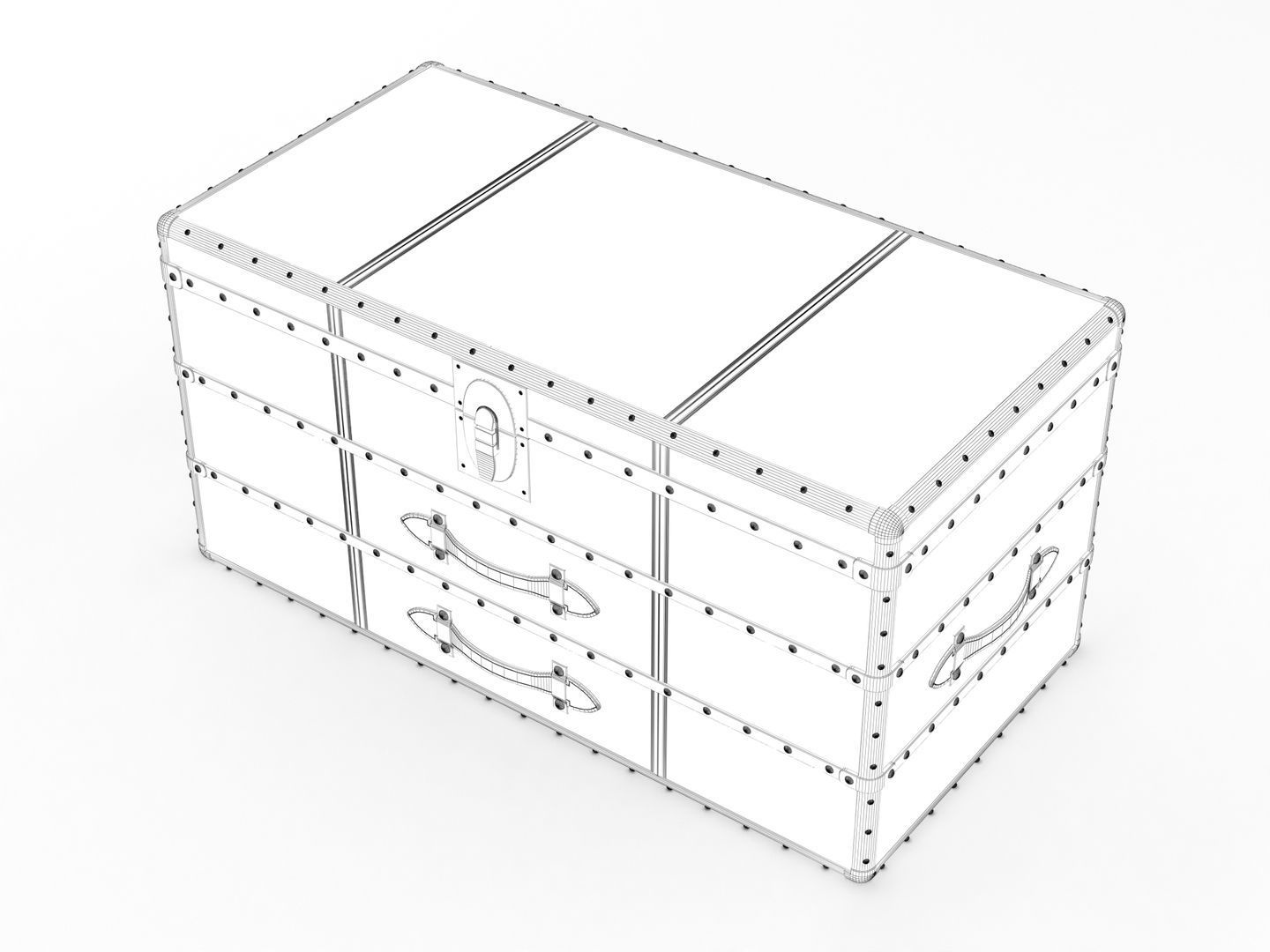 Leather Storage Chest 3D model CGTrader