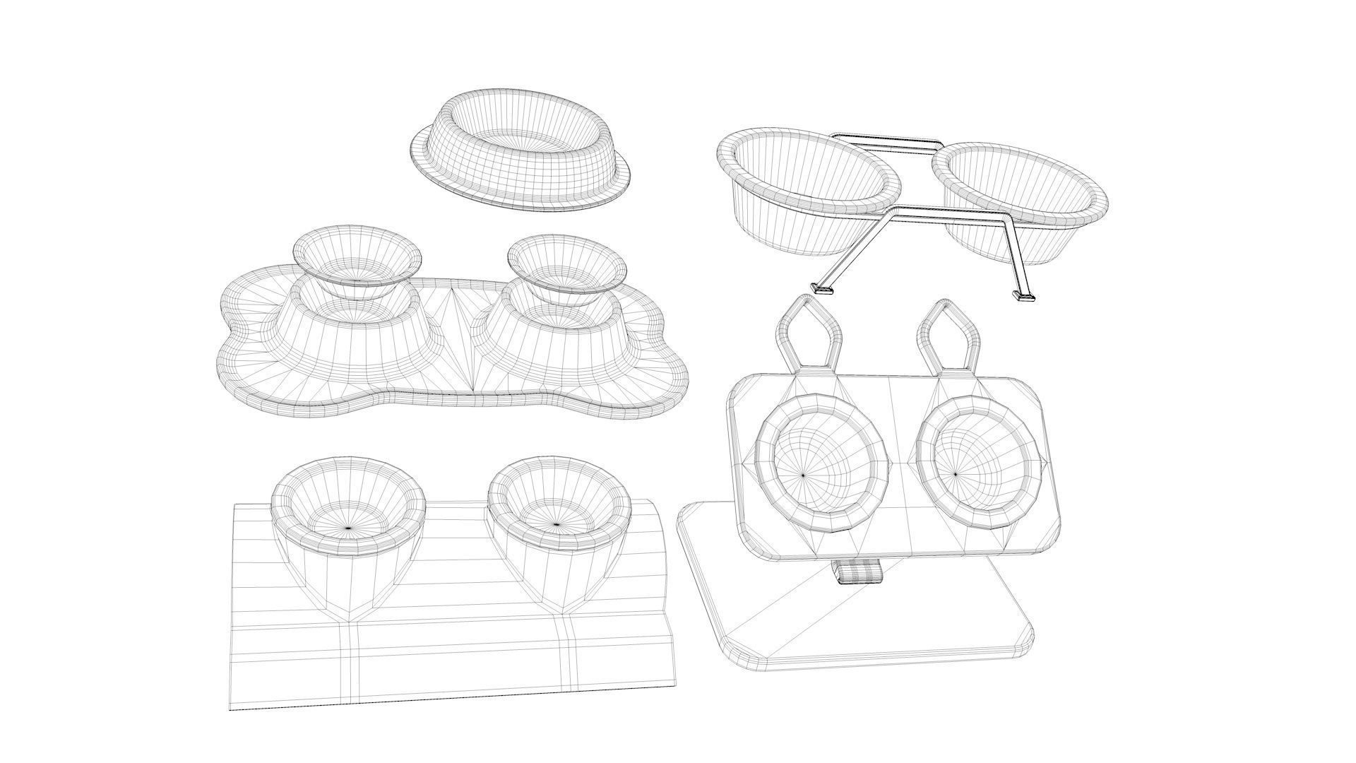 pets-bowl-set-collection-3d-model-cgtrader