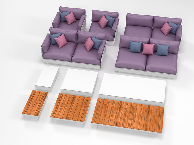 Viteo Pure Garden Furniture Set 3D model