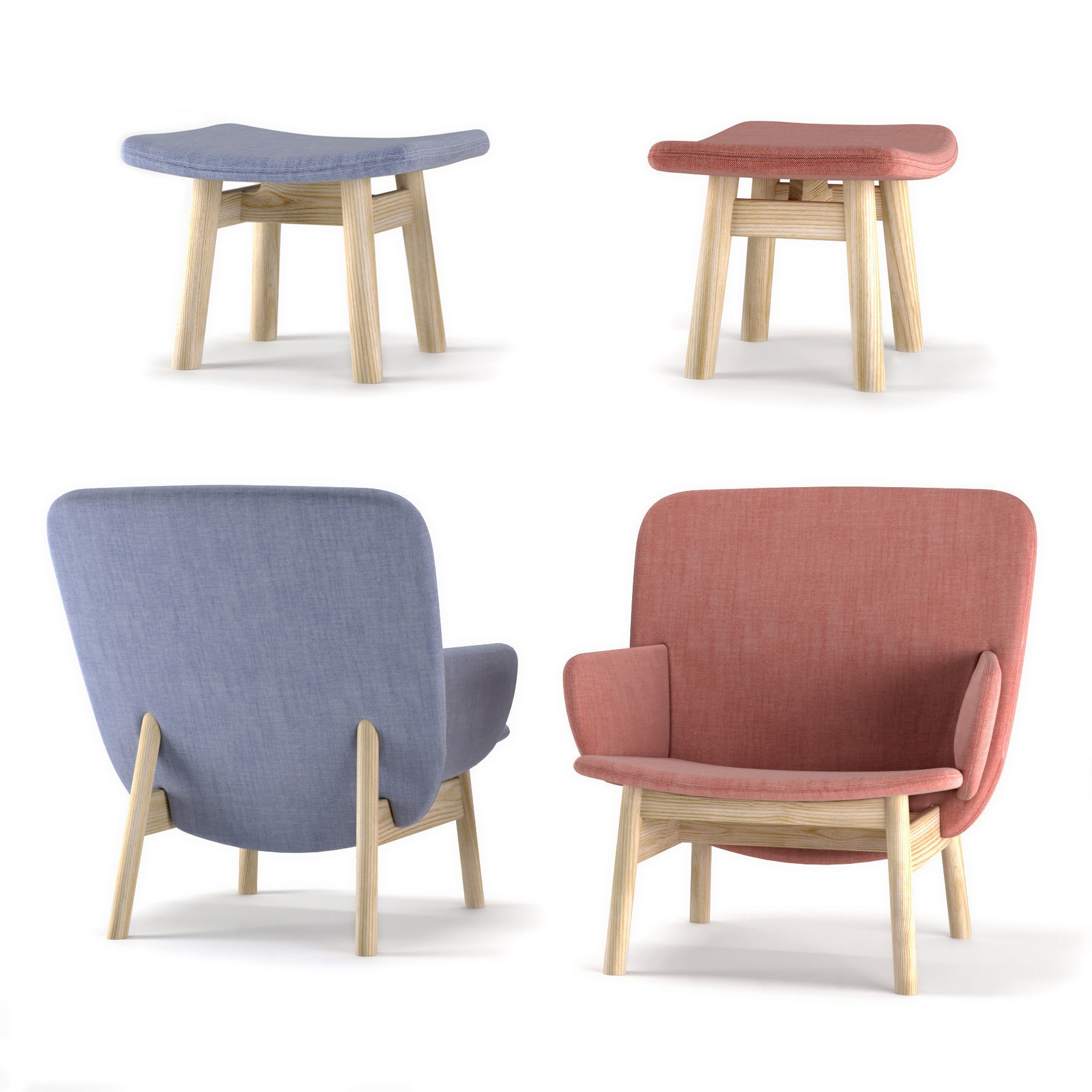 ALA ARMCHAIR with FOOTREST by La Cividina 3D model CGTrader