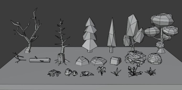 Low poly Forest Pack free VR / AR / low-poly 3D model | CGTrader