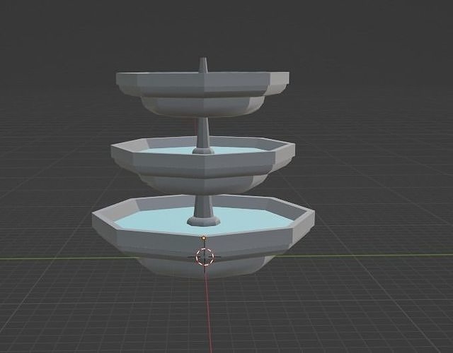 Simple fountain for low poly games like roblox 3D model CGTrader