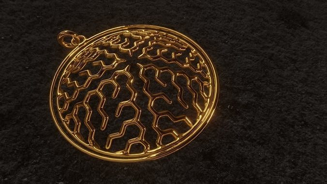 Golden Earing or Pendant 3D model 3D model