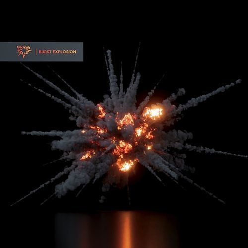 High Resolution Grenade Explosion VDB 3D Model 3D model animated CGTrader