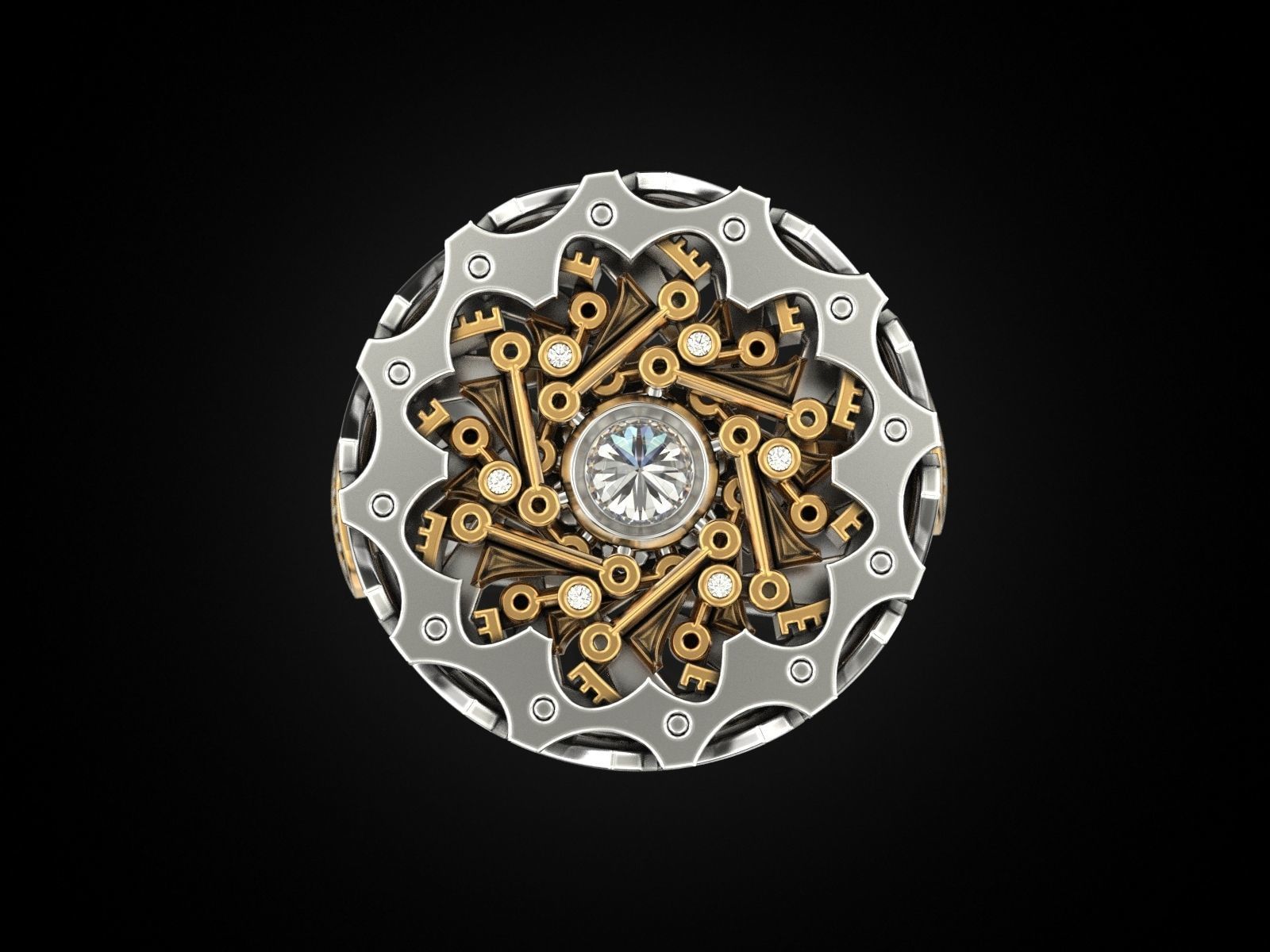 Dynamic mechanical ring 3D model 3D printable | CGTrader