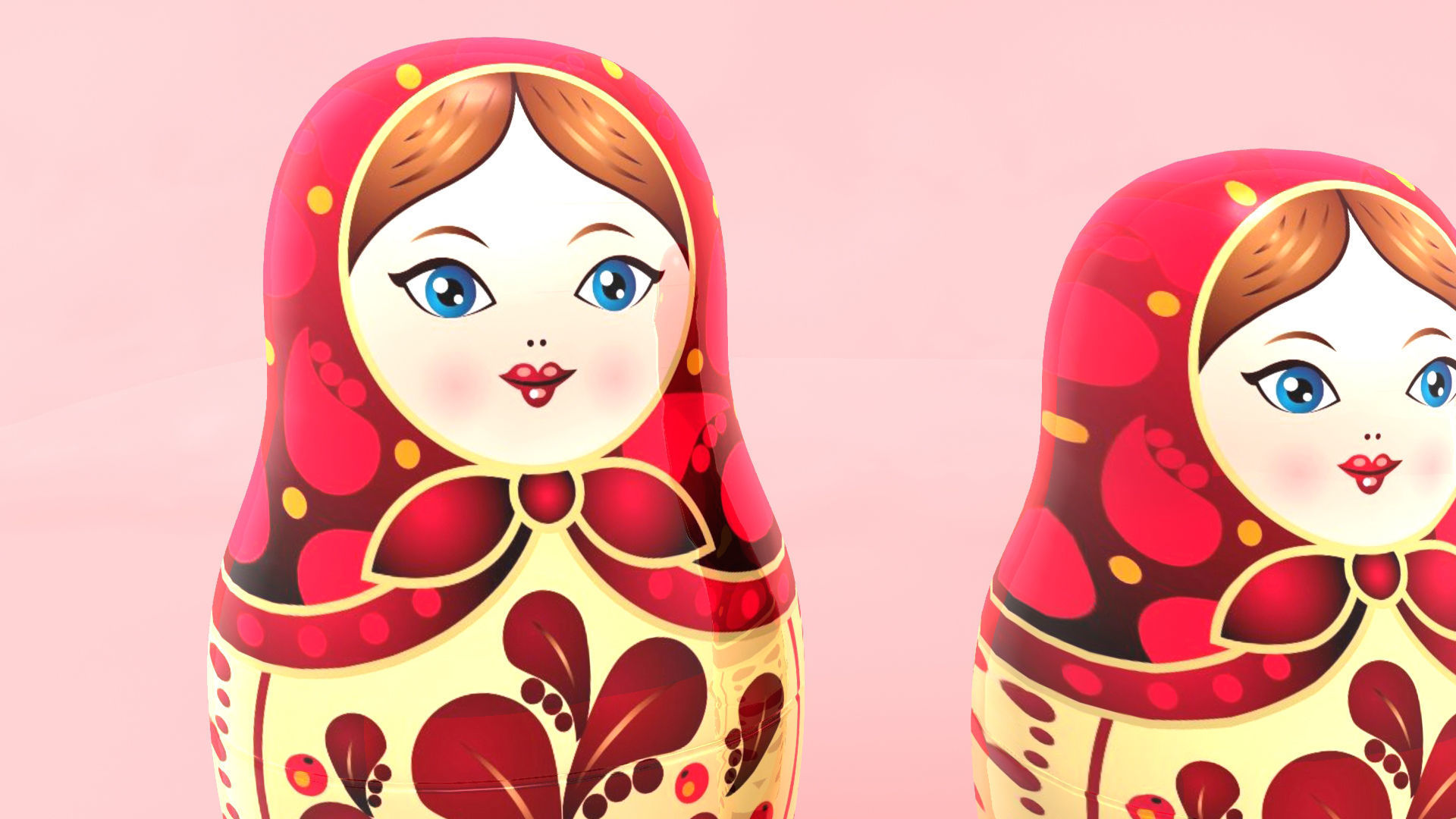 Babushka matryoshka dolls 3D model CGTrader
