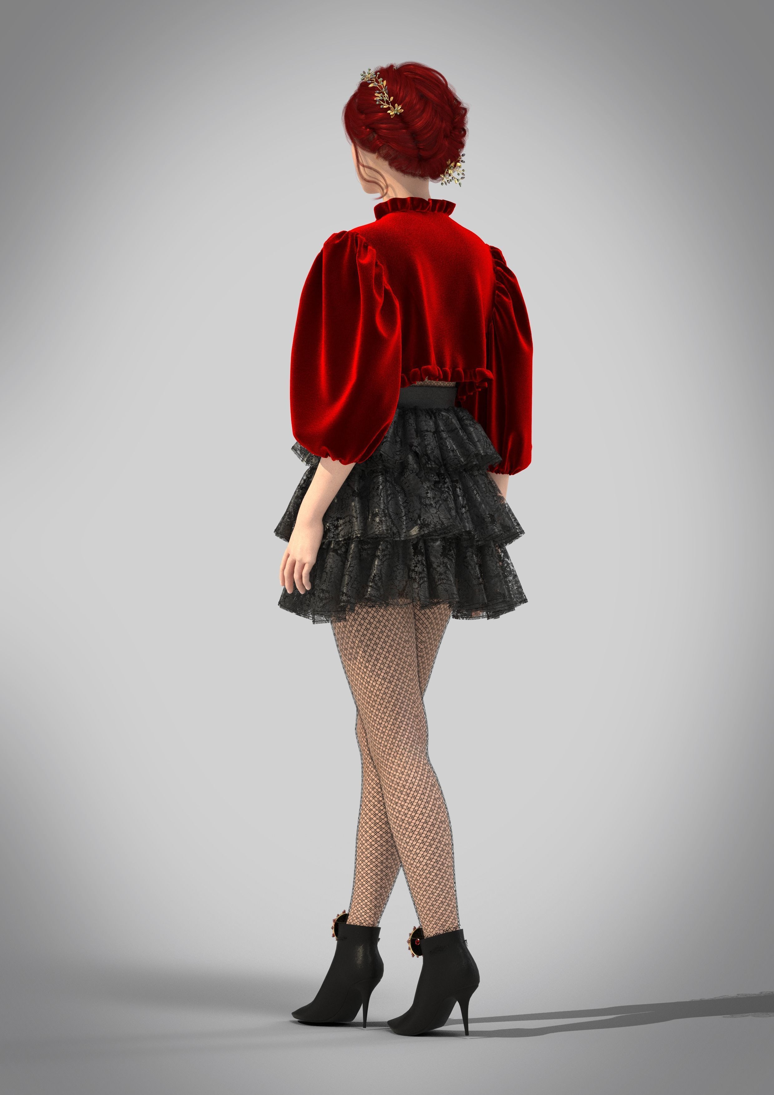 1/4 Cup Bra With String And Suspender Belt In Black Lace - Bra And Bra-Set - Foto 6