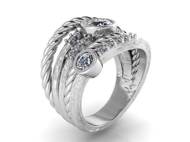 Lock Diamond ring 2124 3D print model 3D model 3D printable | CGTrader