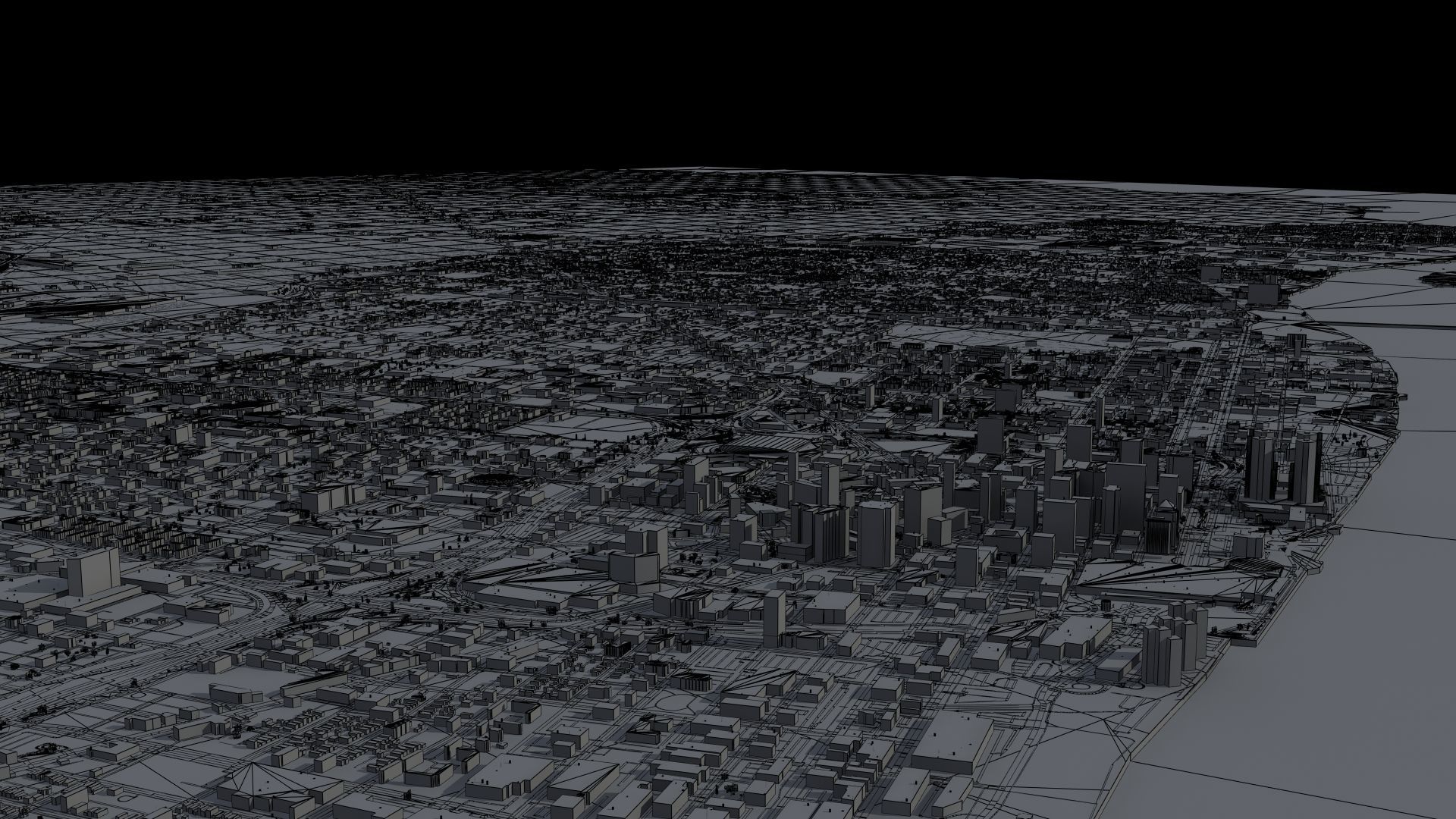 3D model Detroit Night City VR / AR / low-poly | CGTrader
