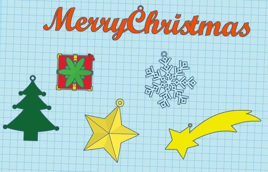 Pack of 6 Christmas Decorations 3D model 3D printable | CGTrader