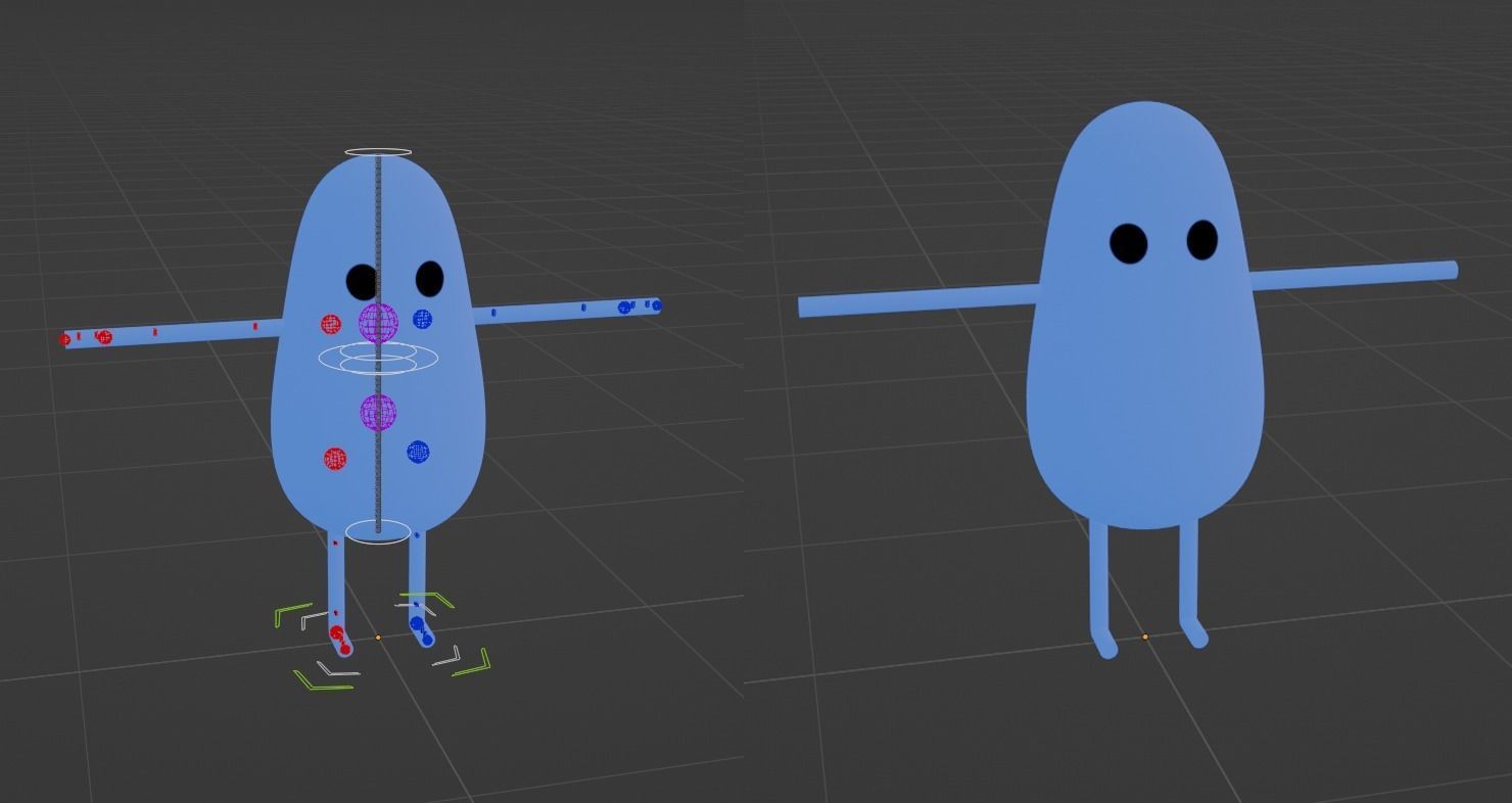 Cartoon Lean Rigs 3D model Dynamic and Fluid Stretchy Cartoon Rig VR / AR / low-poly ...