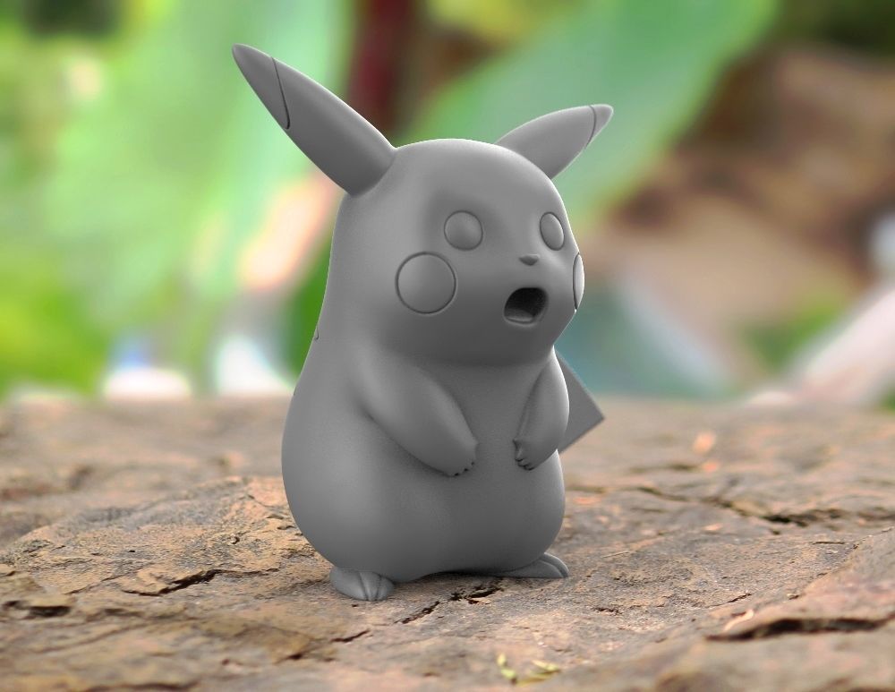 Pikachu Surprised Shocked for 3D printing 3D model 3D printable | CGTrader