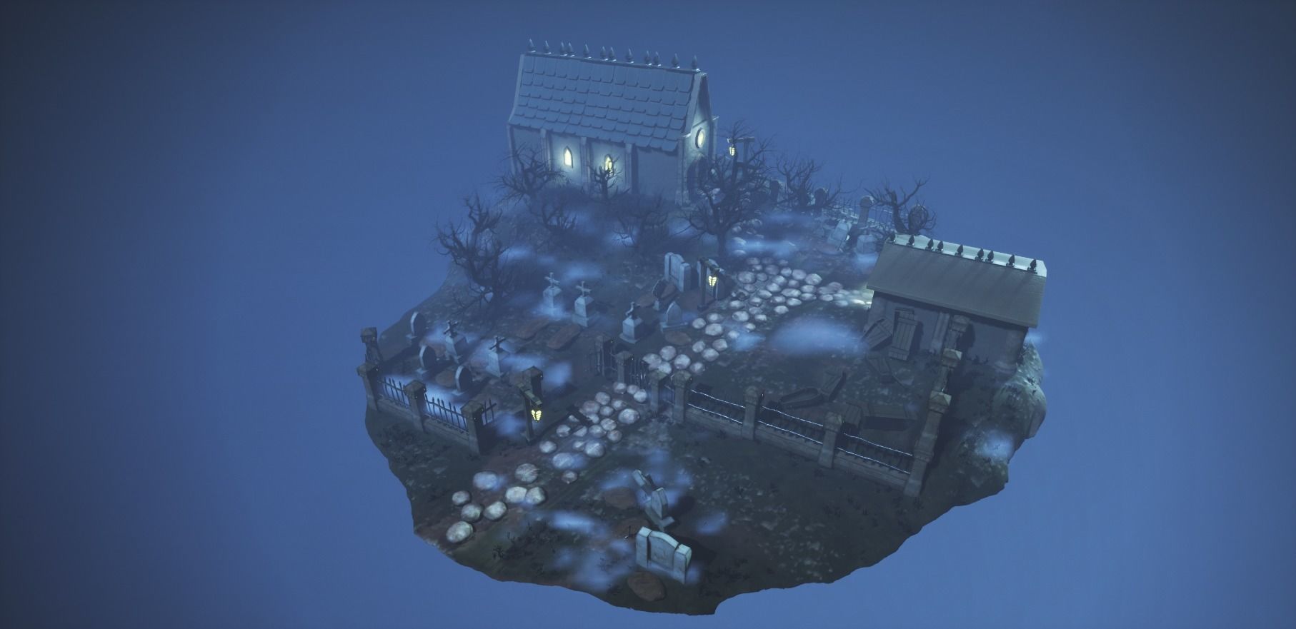 Stylized Graveyard Environment Modular Pack 3D model animated | CGTrader