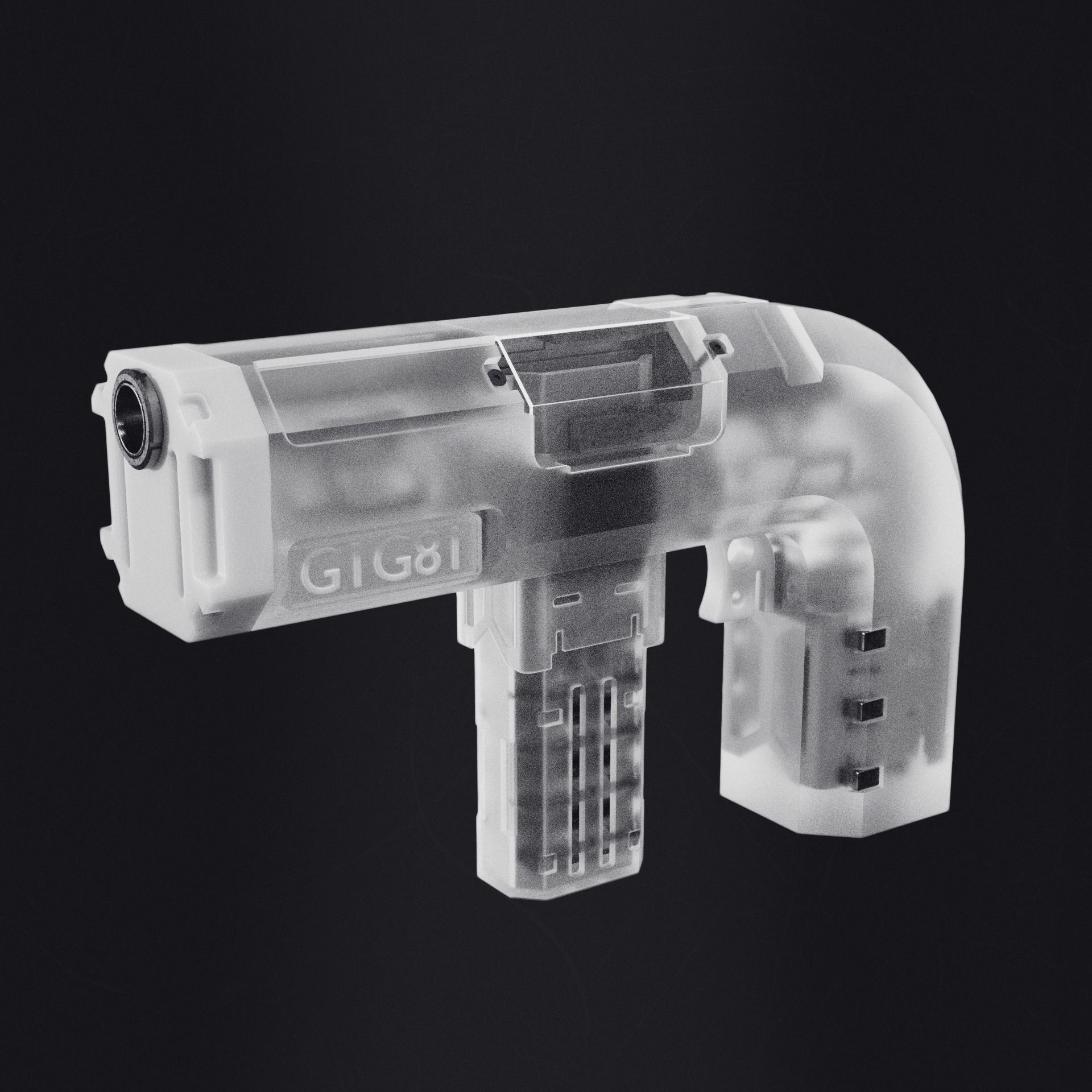 Handgun HighPoly plastic gun 3D model CGTrader