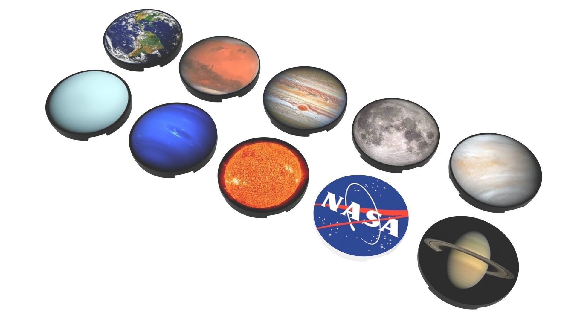 Planets Lego Tiles Set 3D model | CGTrader