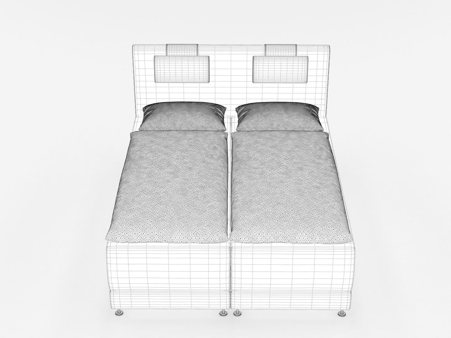 Single Bed x 2 3D model CGTrader