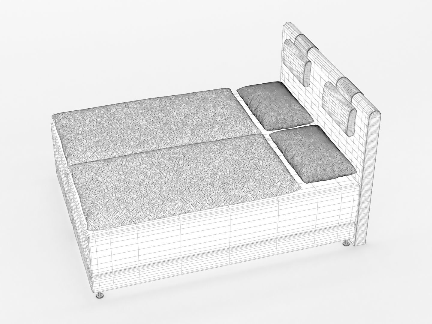 Single Bed x 2 3D model CGTrader