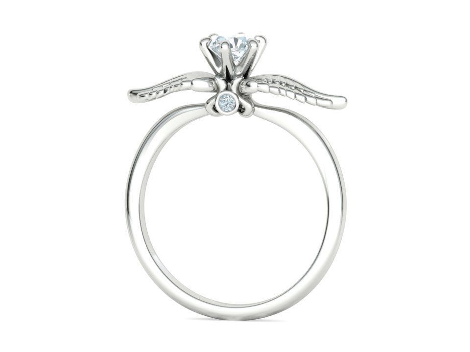 Angel Wings Solitaire Ring Own design Promise Ring 3dmodel 3D model 3D