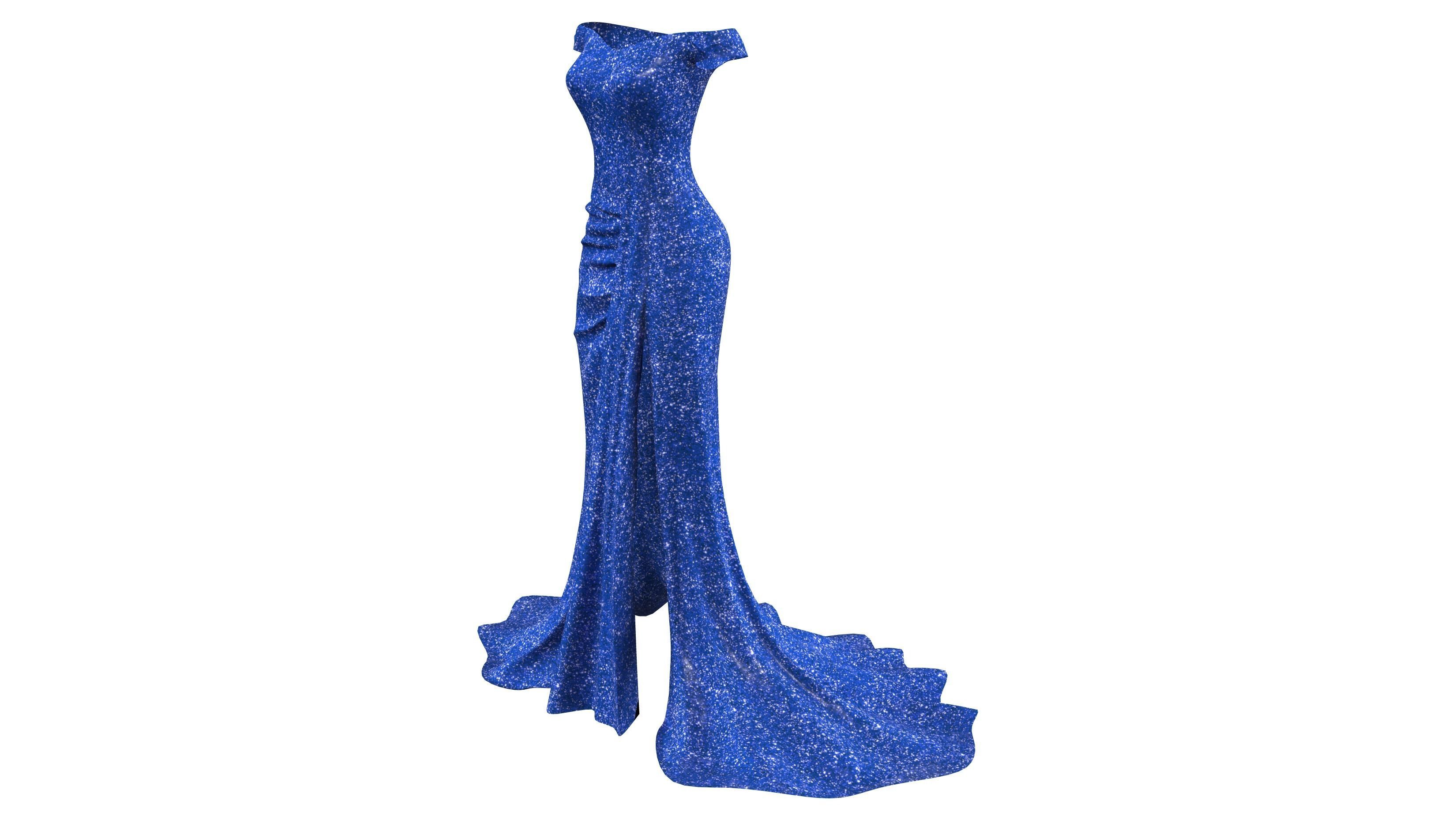 Modely Off Shoulder Frill Trim Split Back Glitter Bodycon Dress
