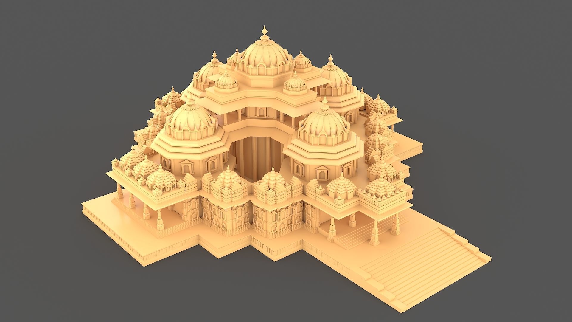 Akshardham Temple 3D Model CGTrader