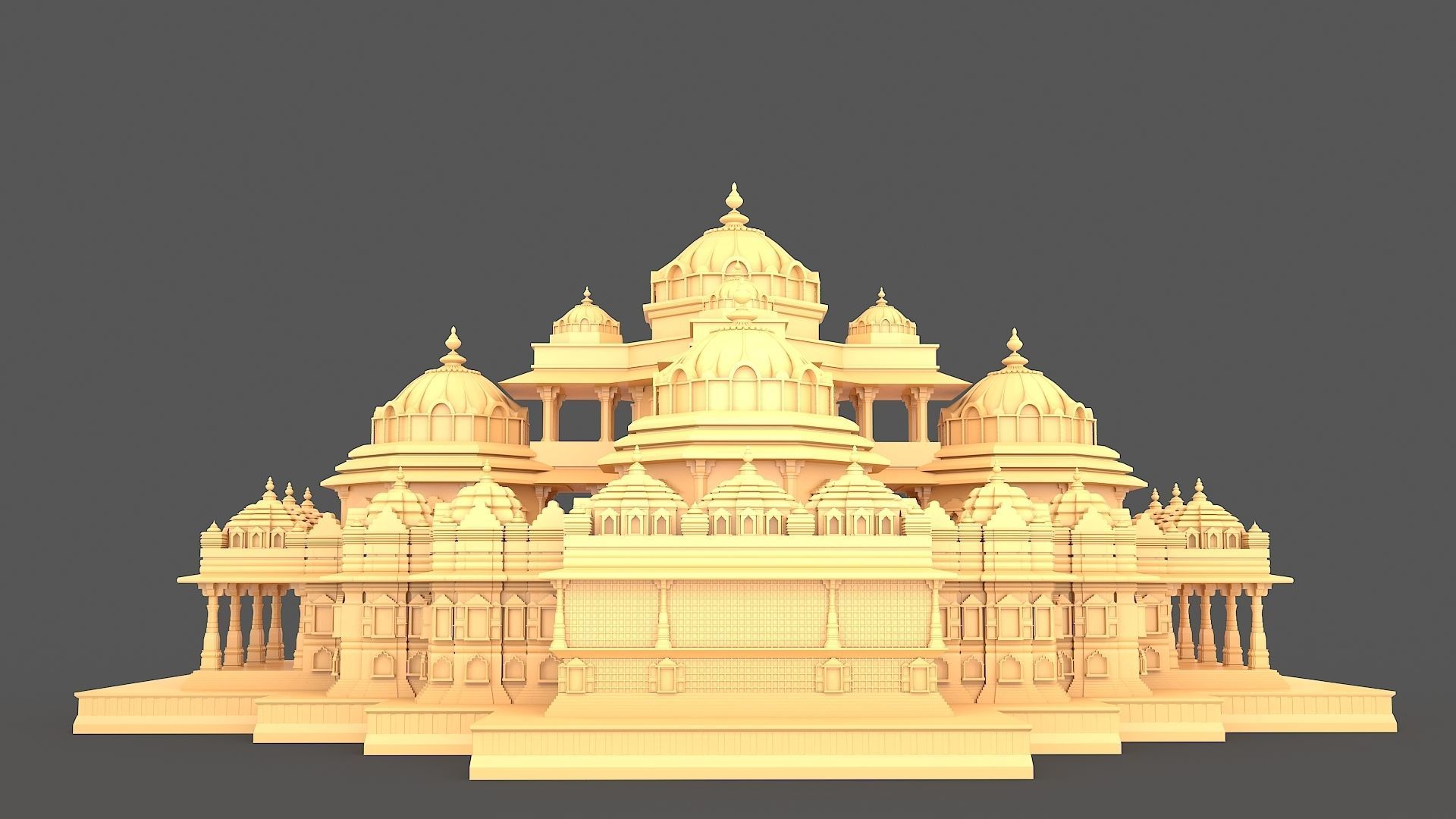 Akshardham Temple 3D Model CGTrader