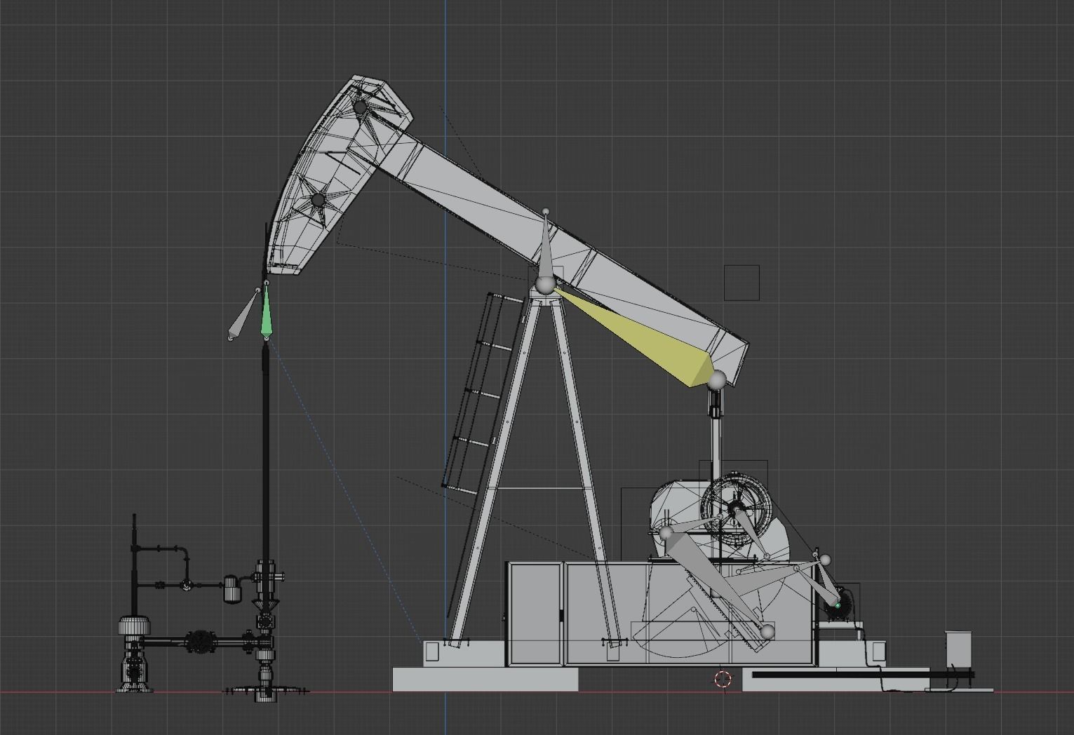 Oil pumpjack Animated Rigged PBR textures Cinematic Realistic 3D model animated rigged CGTrader