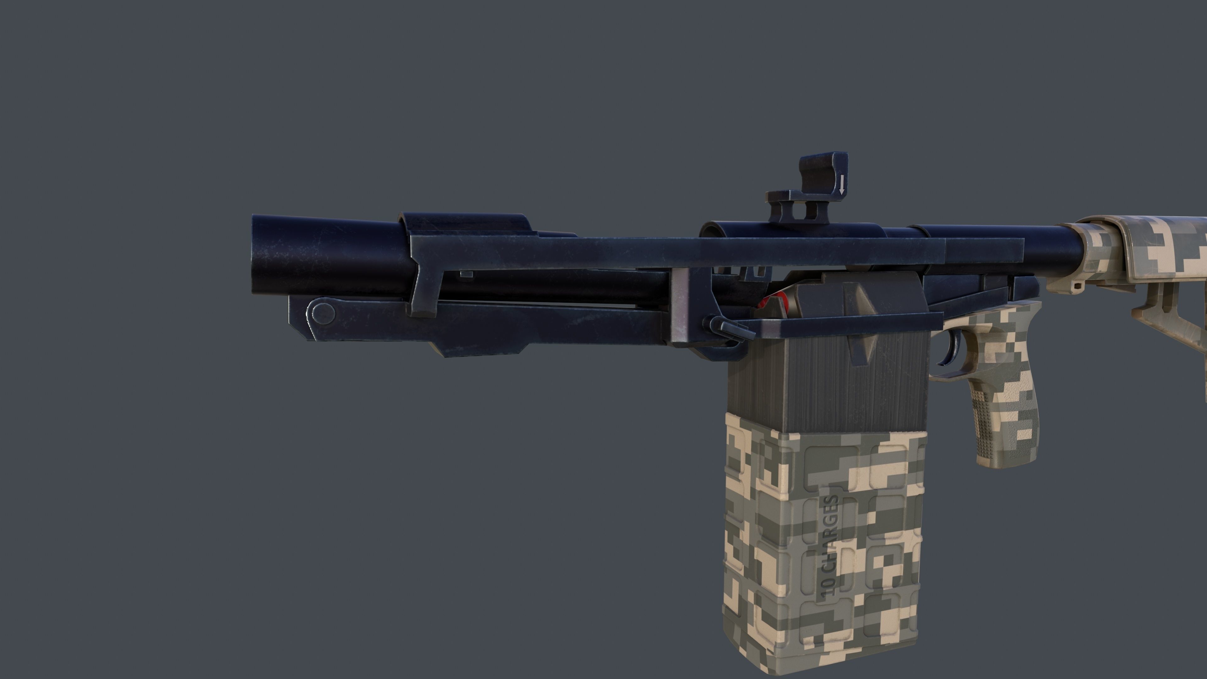 3D model Automatic Grenade Launcher Savan Caliber 32mm Pixel VR / AR ...