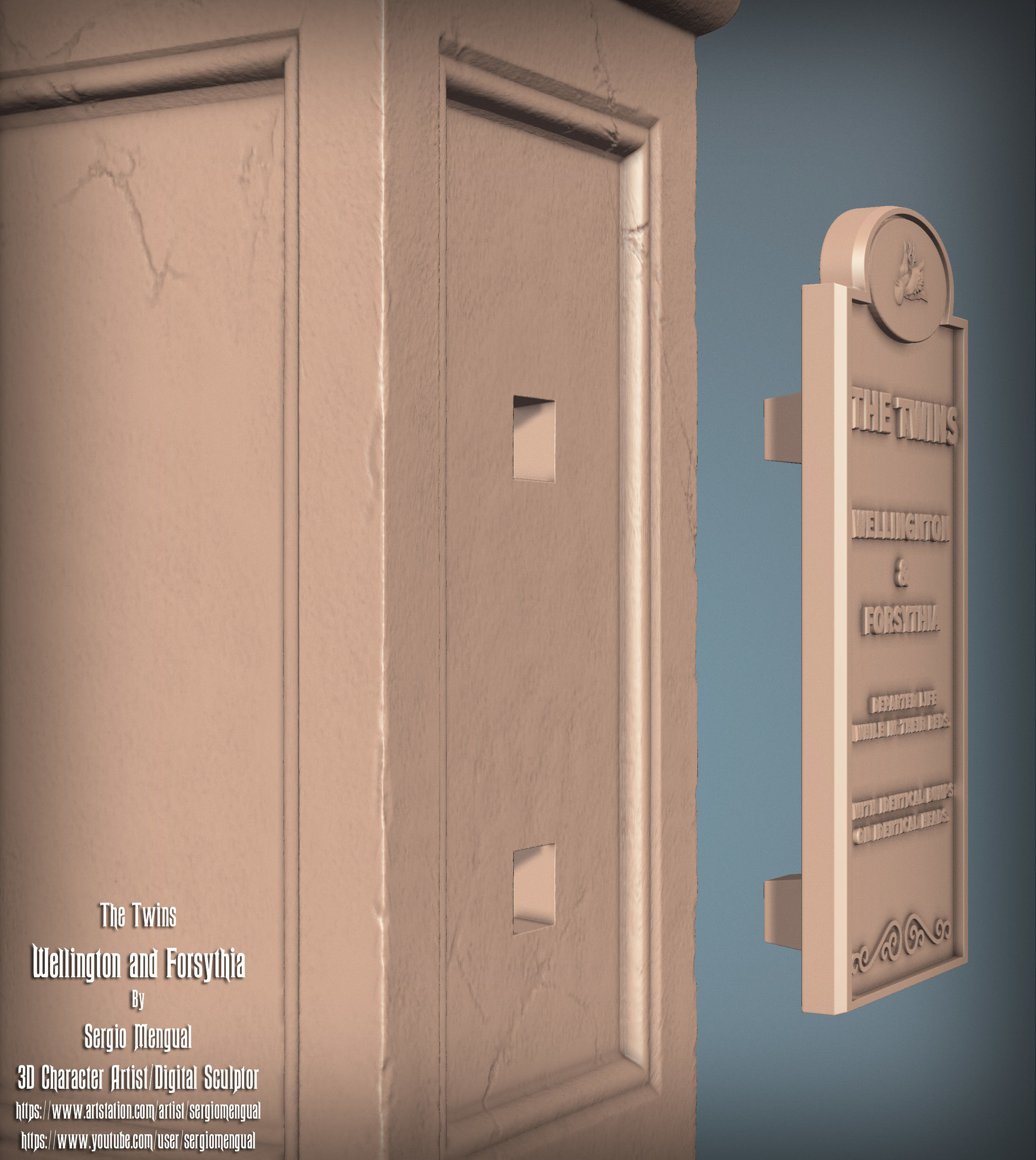 Haunted Mansion The Twins 3D Printable Busts 3D model 3D printable