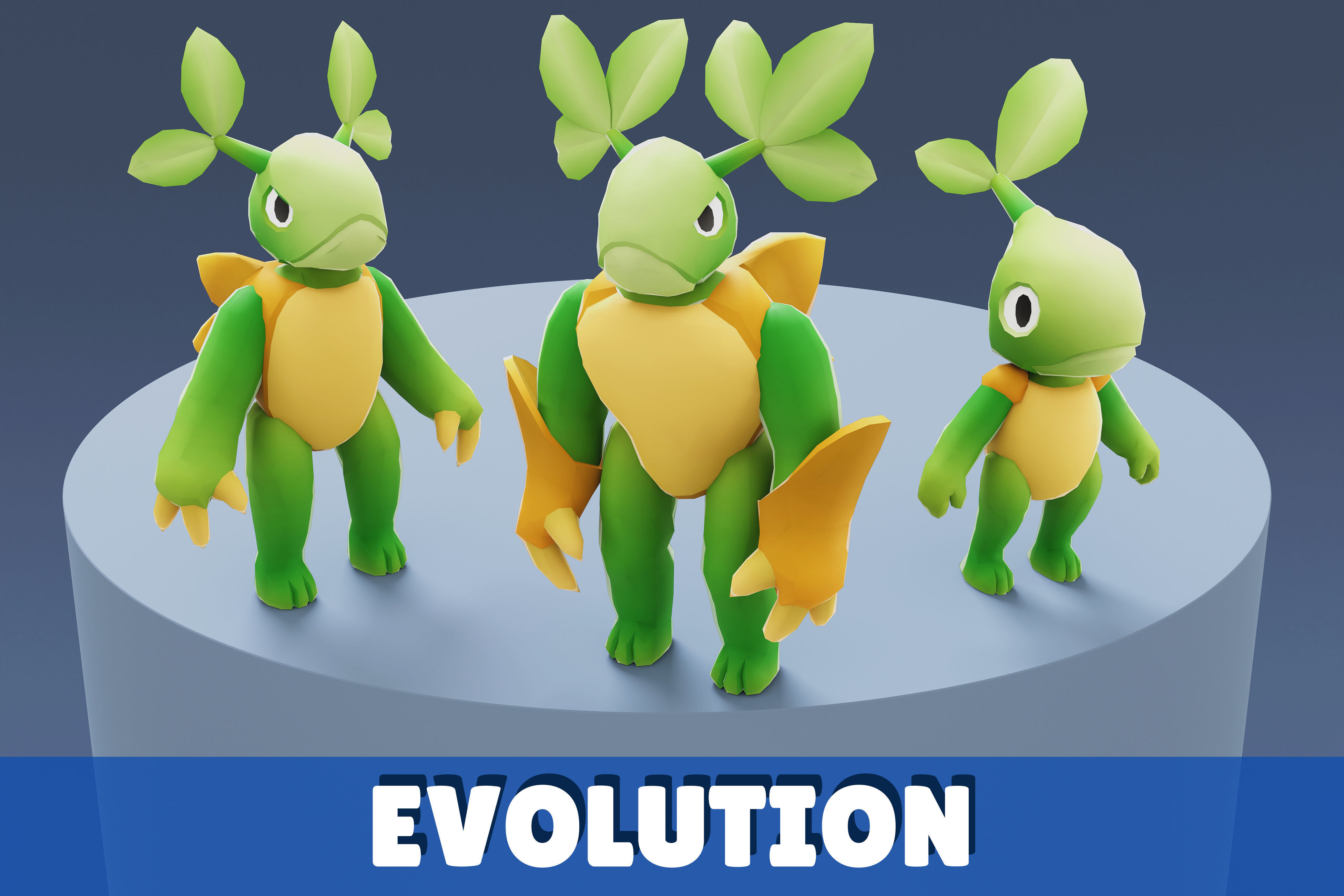 3D model Cartoon Characters - Evolution Vegeturtle Warrior VR / AR ...
