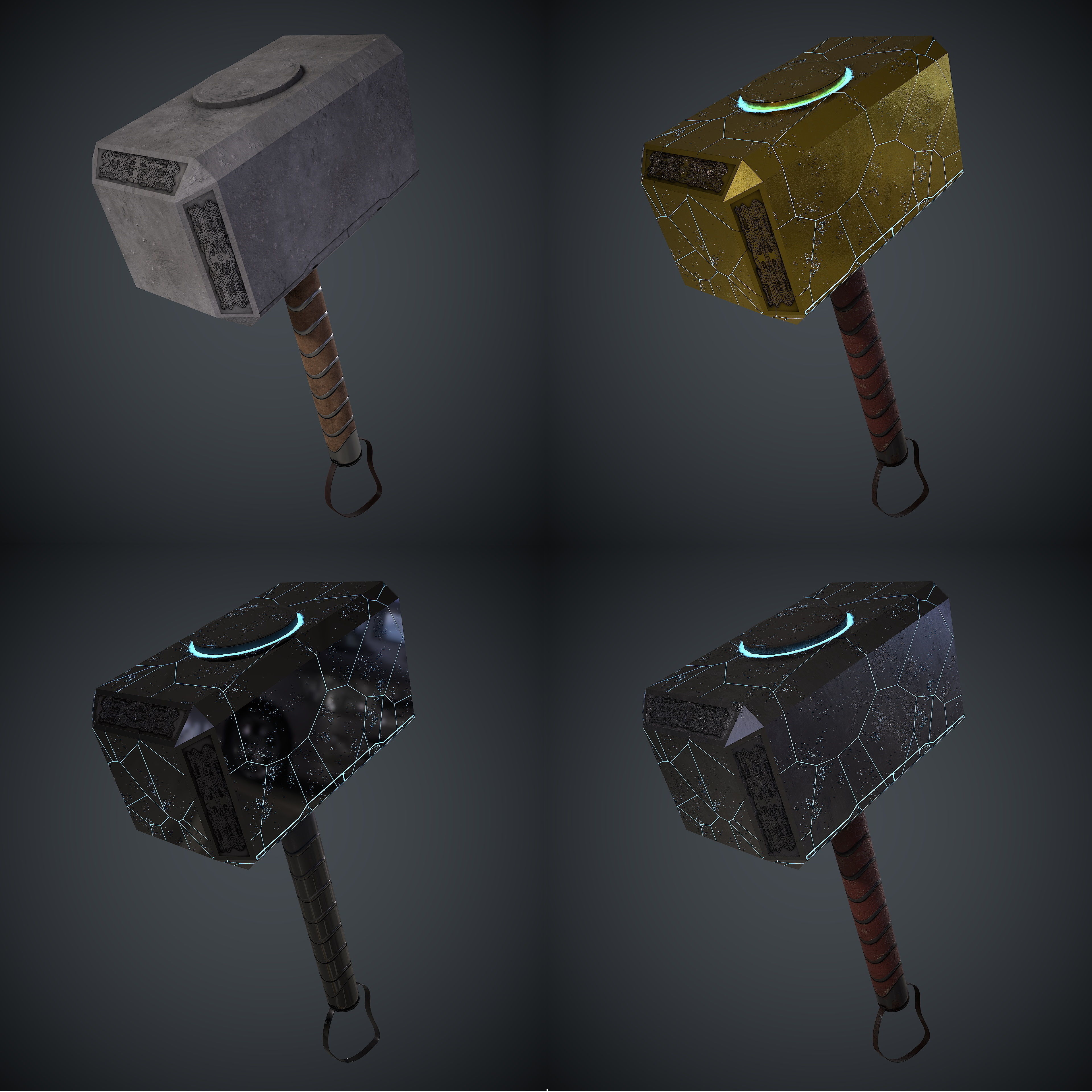 3d Model Mjolnir Thor Hammer 3d Model Marvel Comics Avengers Vr Ar