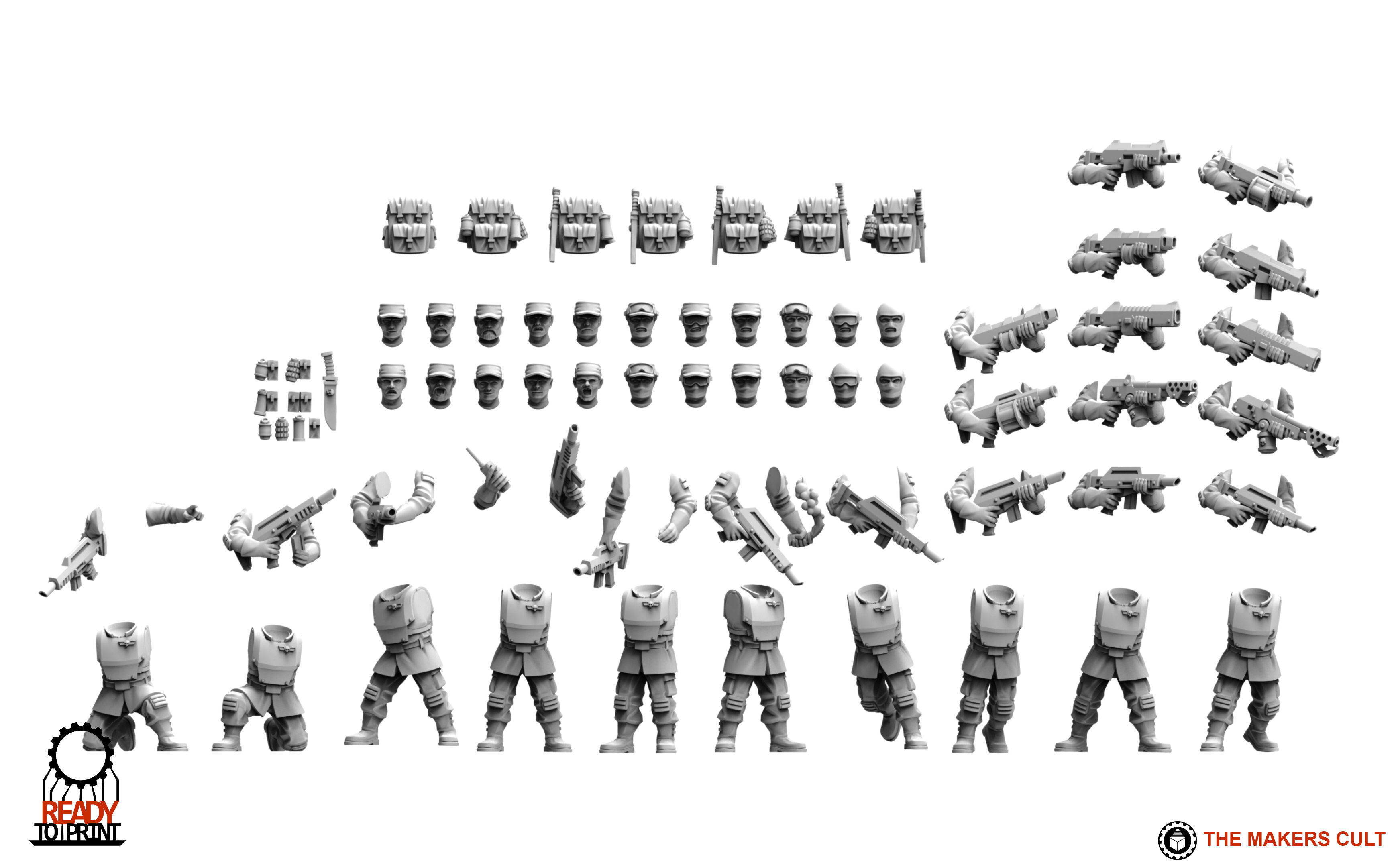 Universal Guard Light Infantry Builder 3D model 3D printable CGTrader