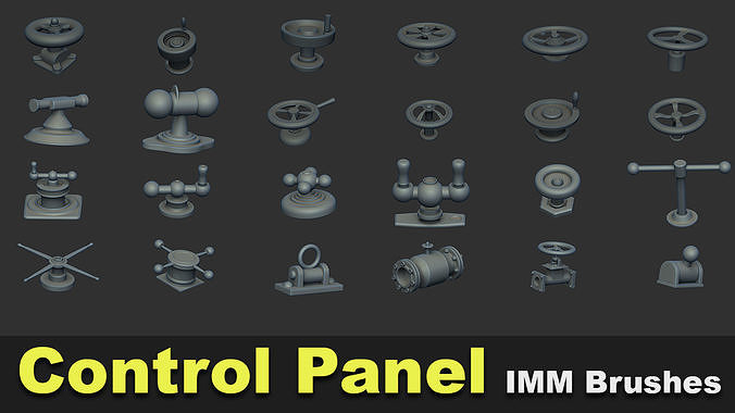 30 Control Panel IMM Brushes and 3D Models Pack 3D model