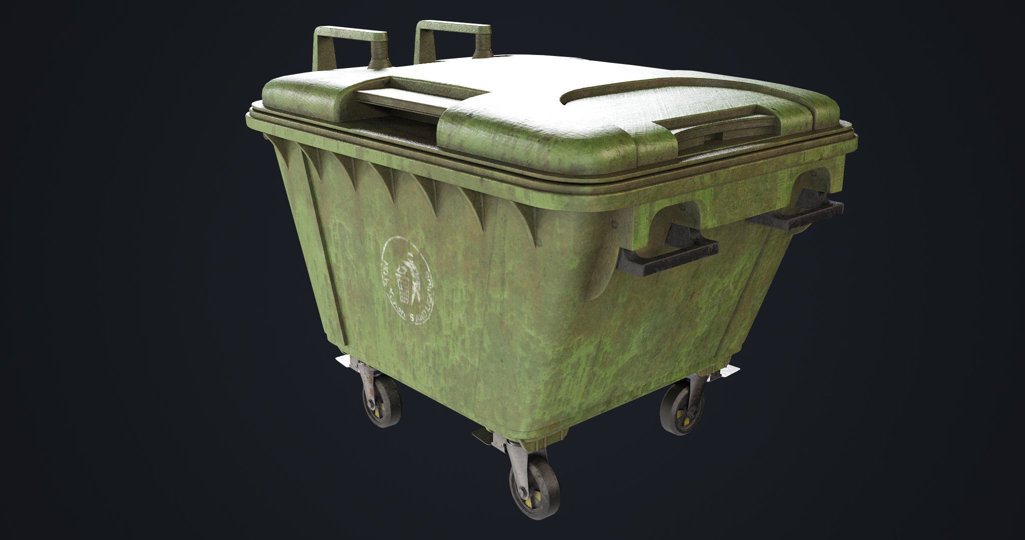 3D model Old Dirty Dustbin All PBR Unity UE Textures Included VR / AR ...