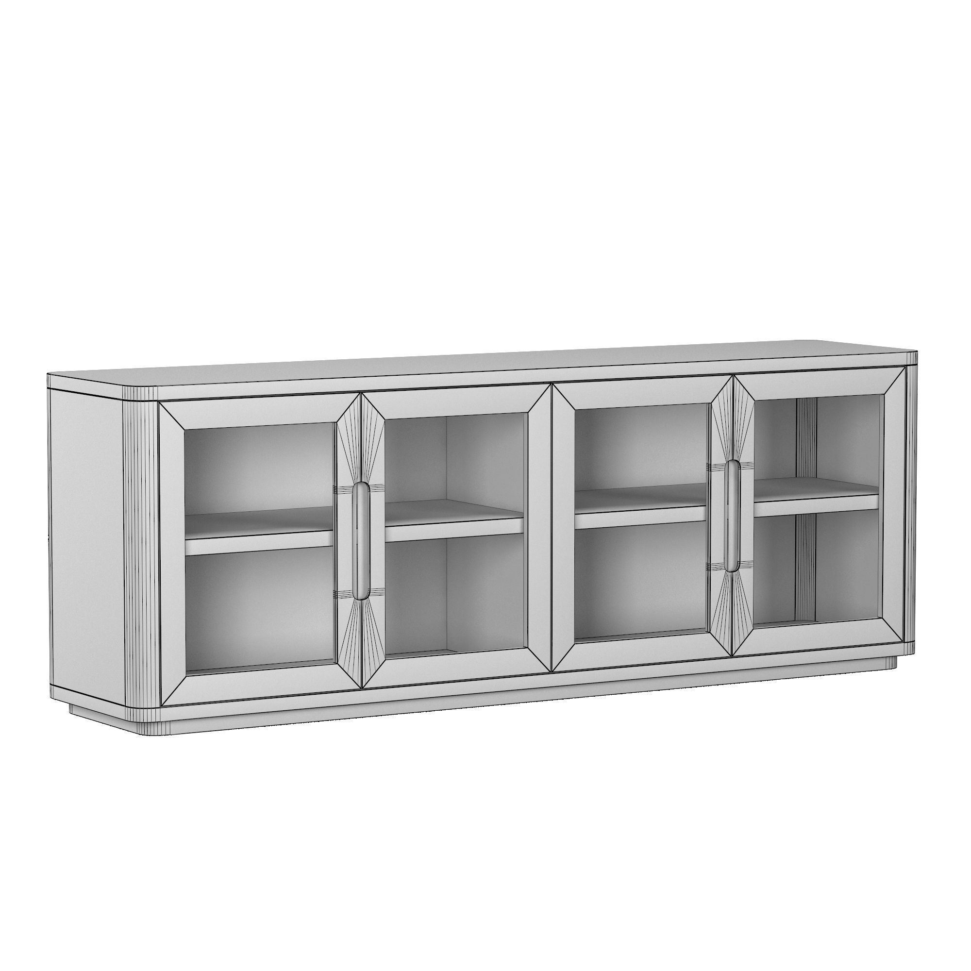 BRETON GLASS 4DOOR MEDIA CONSOLE 3D model CGTrader
