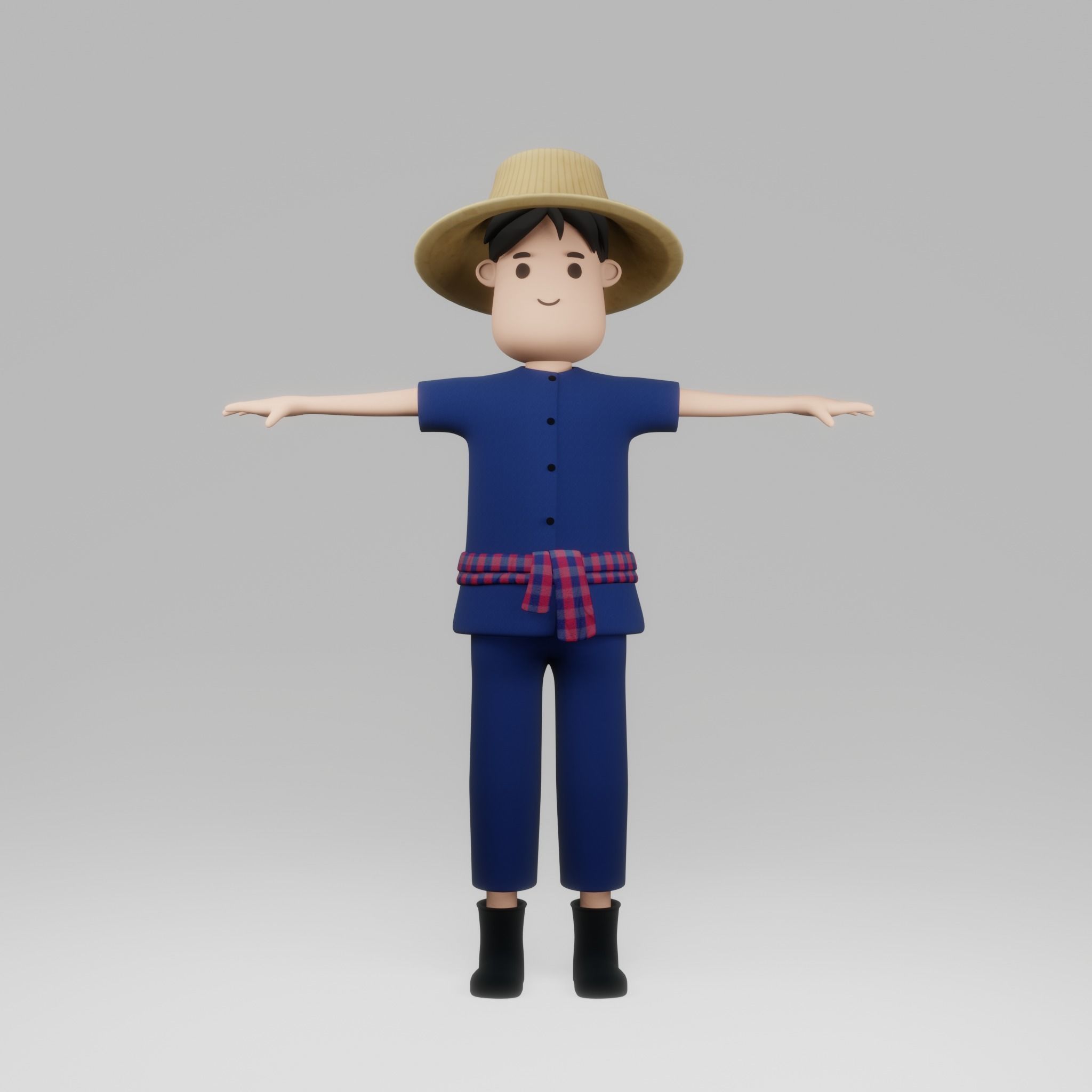 3D model Asian Farmer 3D model low polygon VR / AR / low-poly | CGTrader