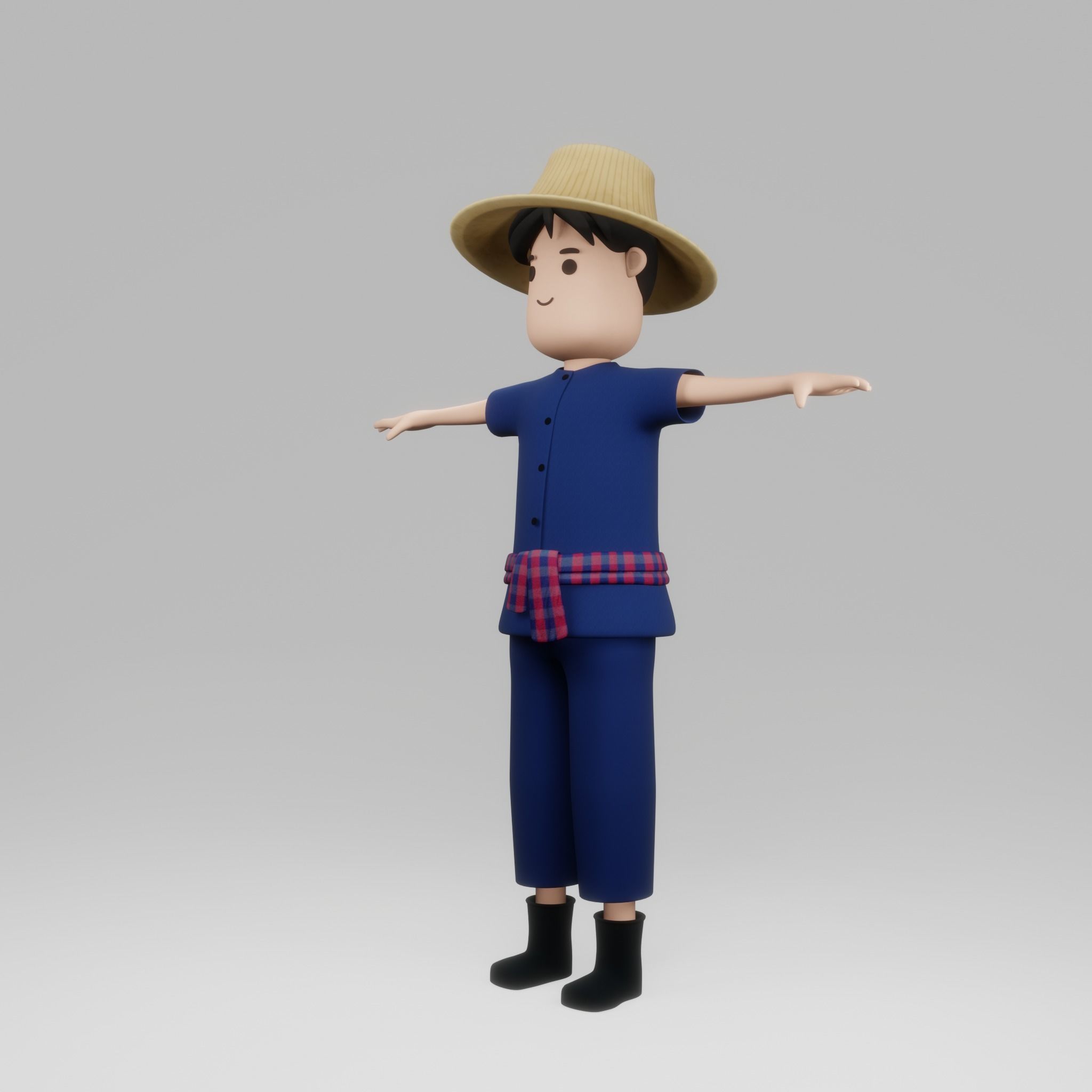 3D model Asian Farmer 3D model low polygon VR / AR / low-poly | CGTrader