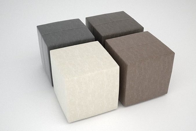 Leather Cube Stool 3D model | CGTrader