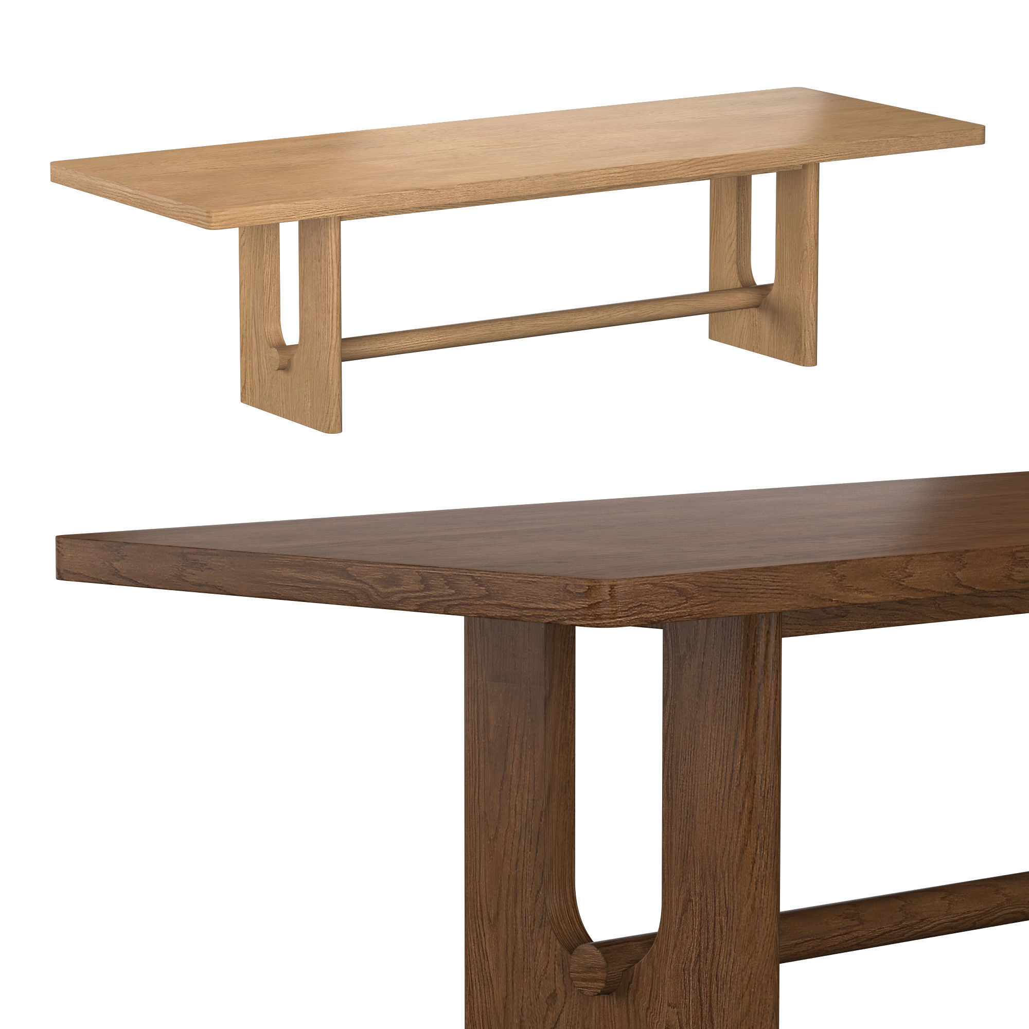 BRETON RECTANGULAR EXTENSION DINING TABLE 3D model CGTrader