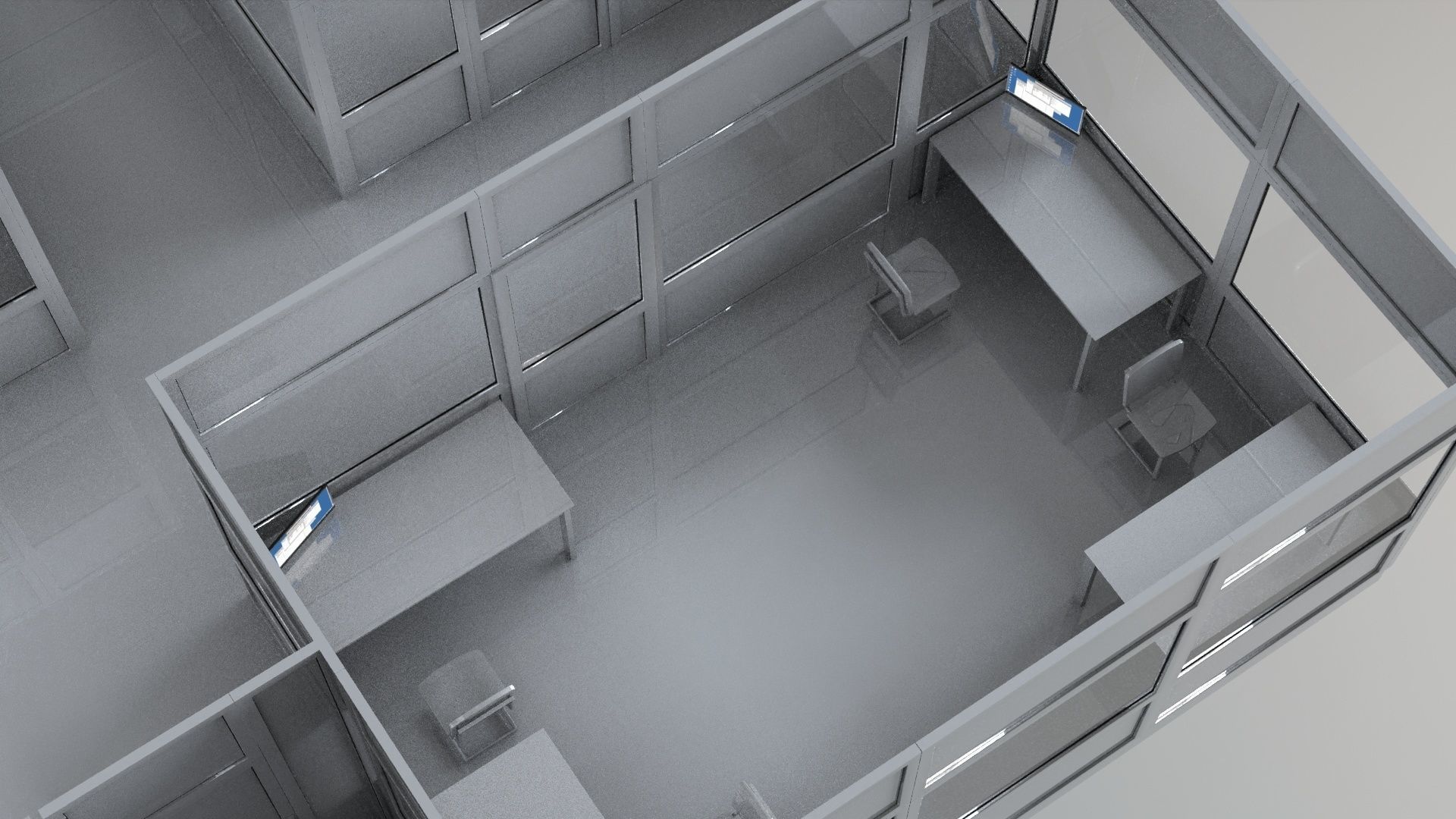 3D model office partitions plastic partitions set VR / AR / lowpoly CGTrader