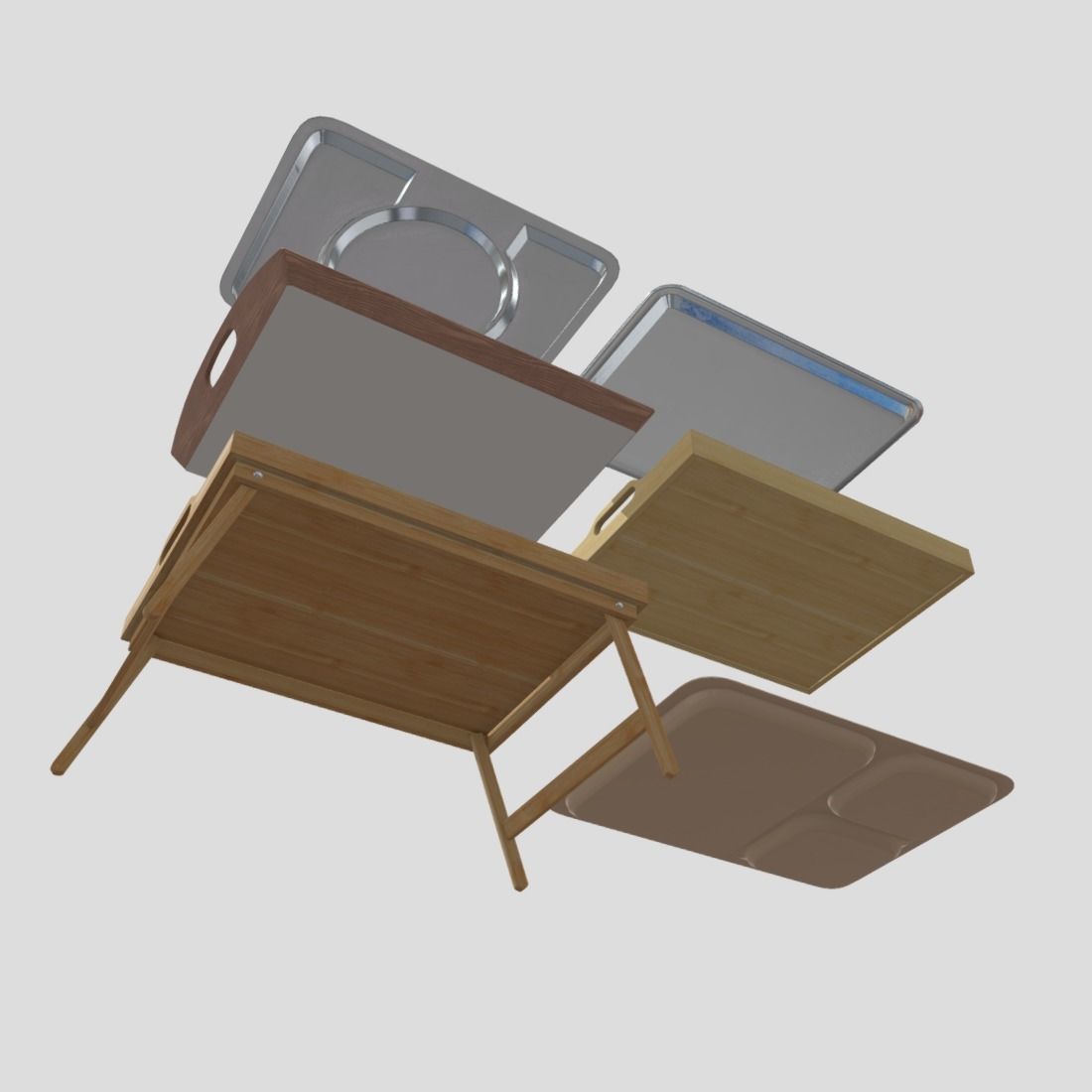 3d Model Tray Rack 3D model Tray Pack VR / AR / low-poly | CGTrader