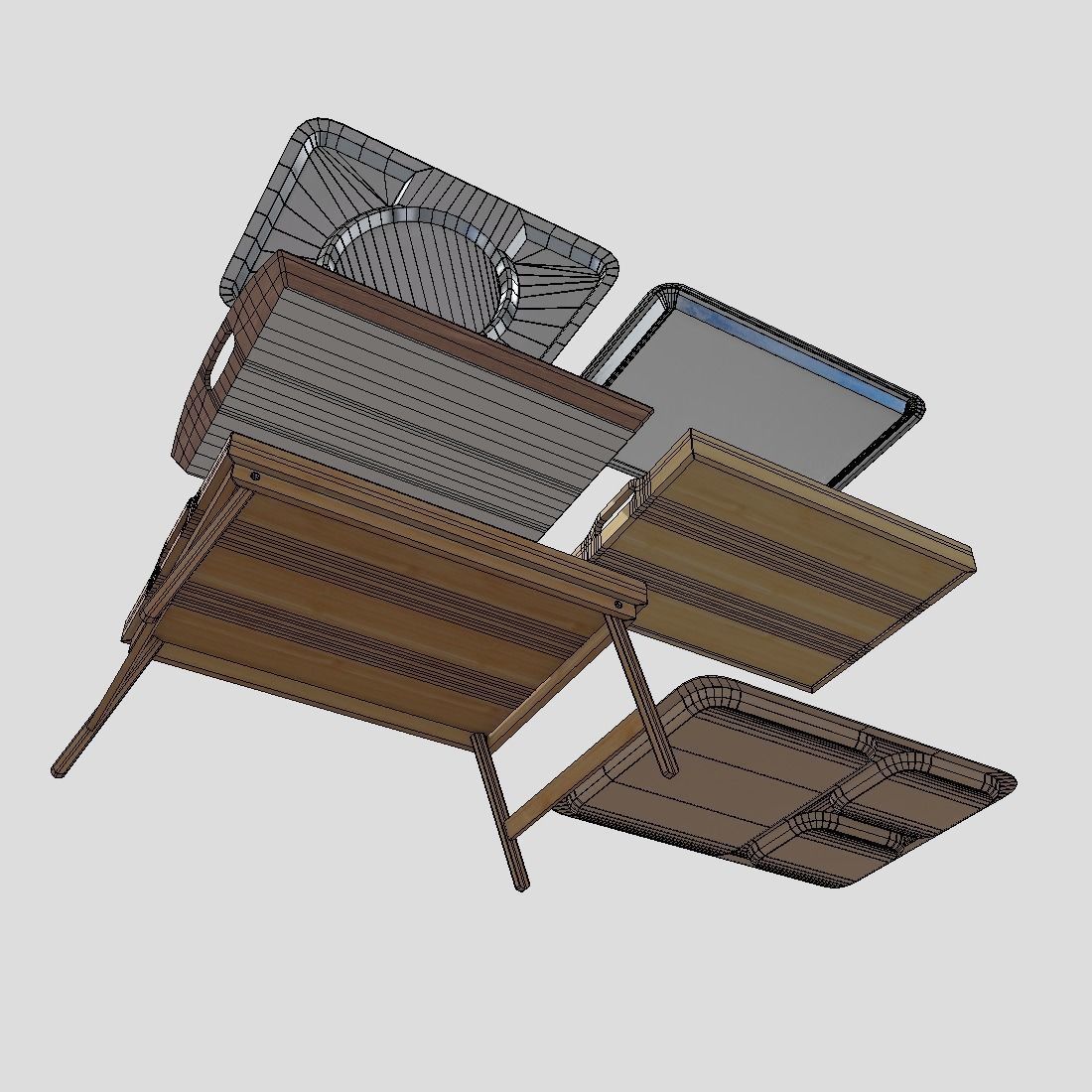 3d Model Tray Rack 3D model Tray Pack VR / AR / low-poly | CGTrader